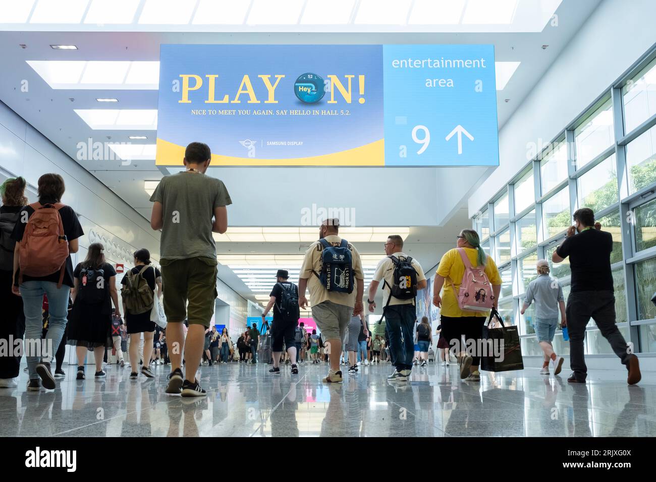 Journée d'ouverture de la gamescom, le plus grand salon mondial des jeux vidéo et informatiques à Cologne du 23-27 au 24 août 2023. Banque D'Images