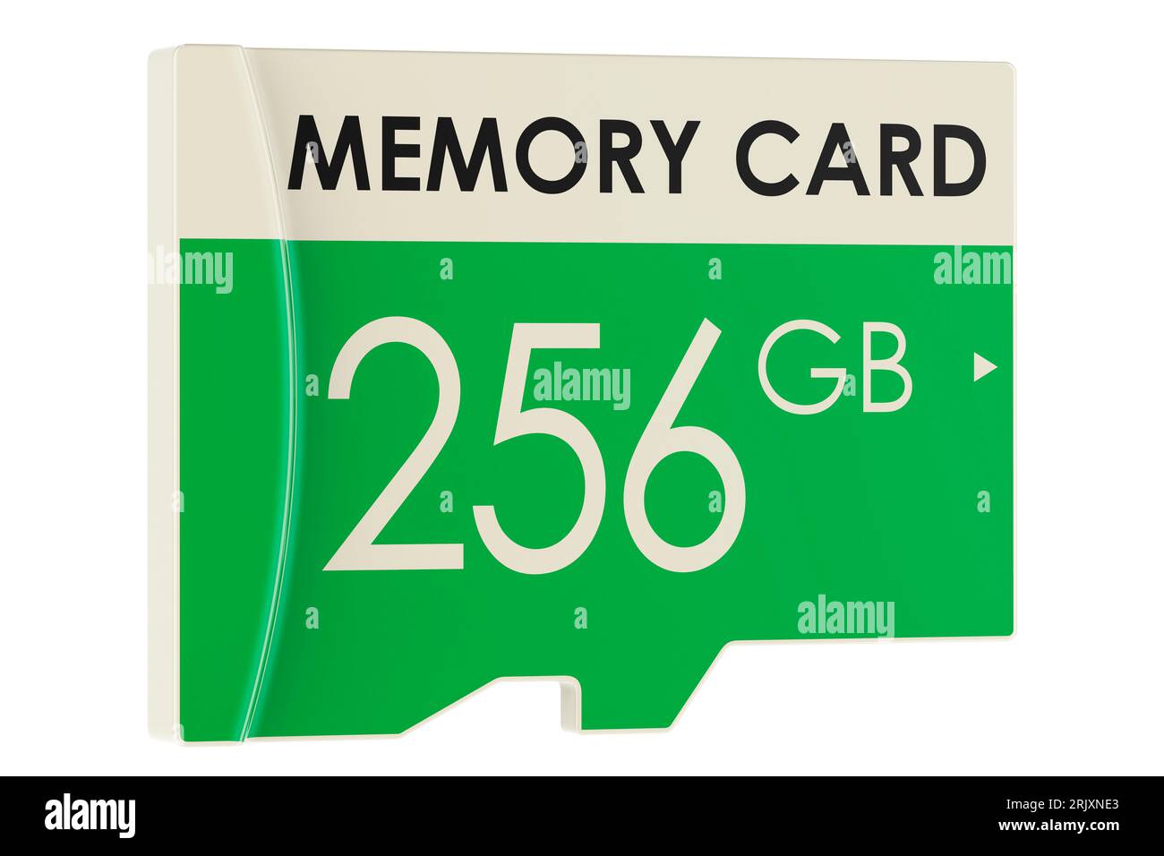 Carte mémoire, 256 Go. Rendu 3D isolé sur fond blanc Banque D'Images