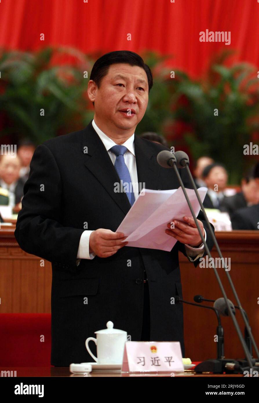 Bildnummer : 52457594 Datum : 16.03.2008 Copyright : imago/Xinhua Vizepräsident Xi Jinping (China) anlässlich des 11. Nationalen Volkskongresses in Peking PUBLICATIONxNOTxINxCHN, Personen ; 2008, Pékin, premiumd, Politik, Politiker, Nationaler Volkskongress ; , hoch, Kbdig, Einzelbild, Aktion, les gens Banque D'Images