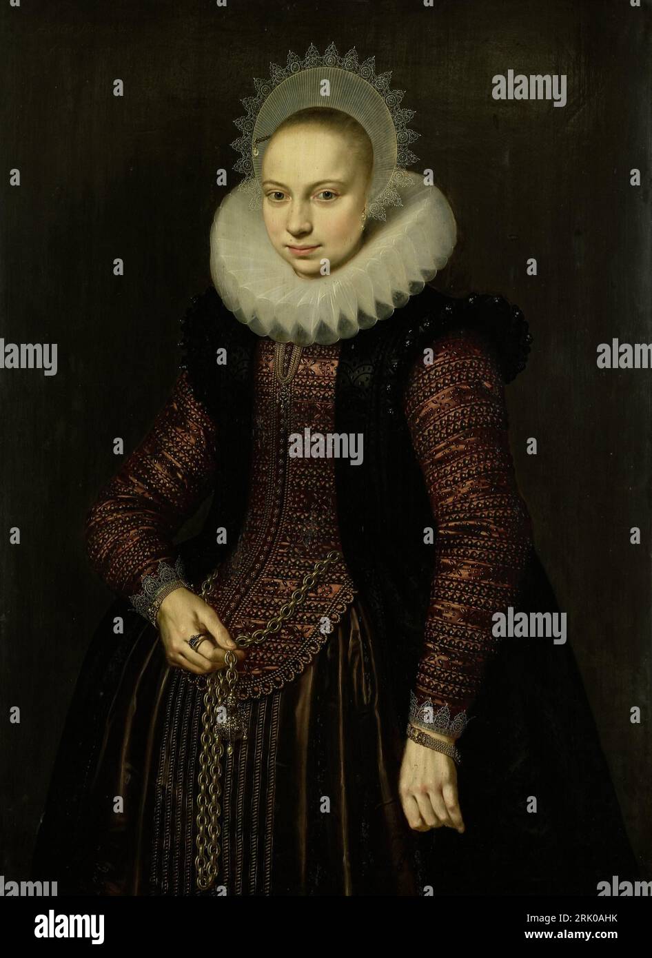 Portrait of Brechtje Overrijn van Schoterbosch (1592-1618) 1614 by Cornelis van der Voort Banque D'Images