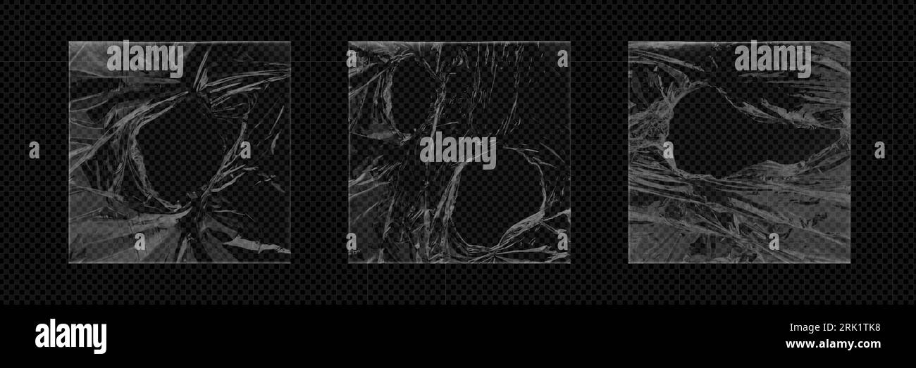 Texture de vinyle en plastique déchiré pour sac d'emballage d'album de cd. Pochette de pochette de disque de musique conception de maquette de superposition de paquet de modèle isolé sur fond transparent. Disque vierge cassé matériau d'emballage différent Illustration de Vecteur