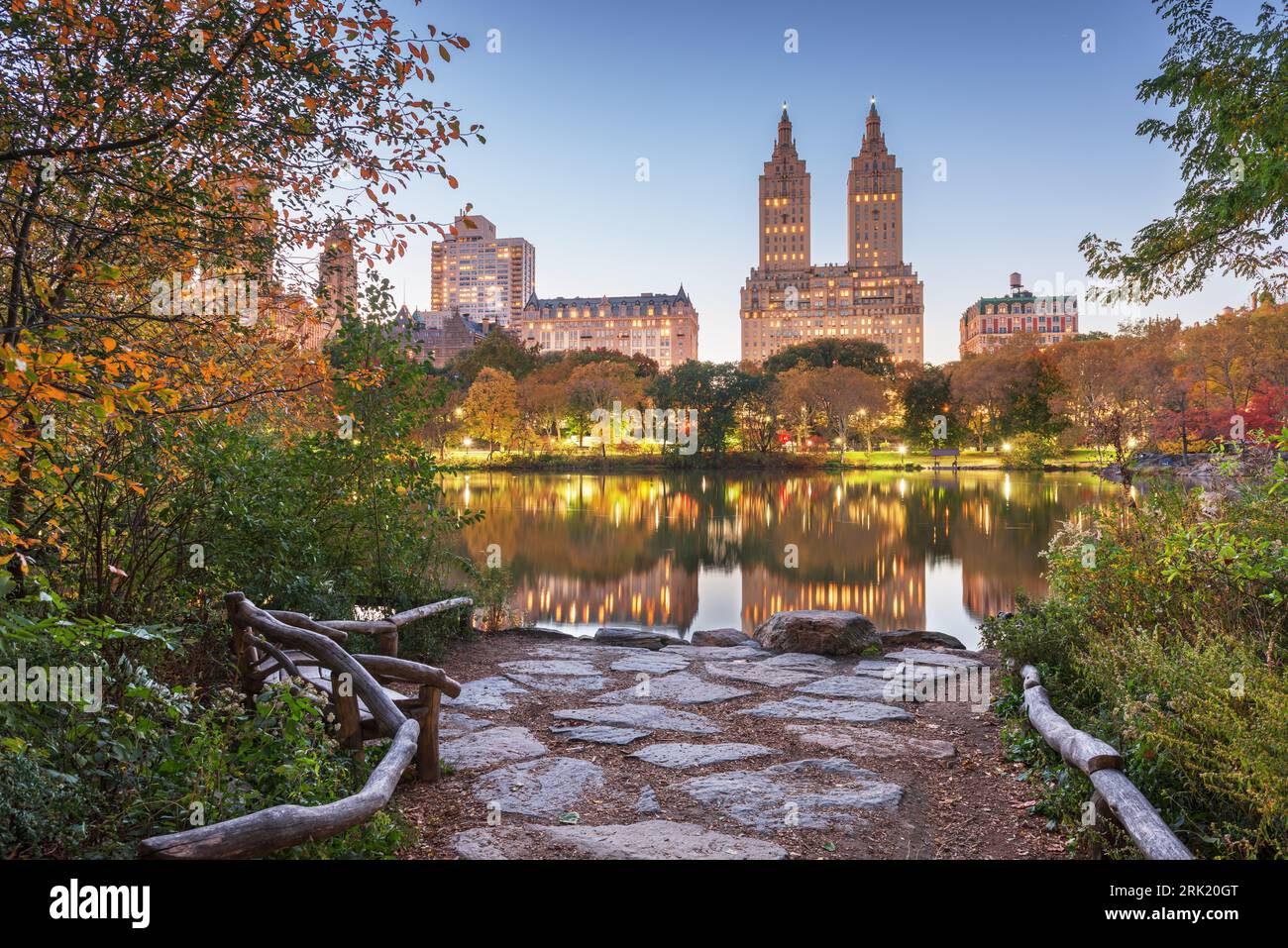 Central Park au cours de l'automne dans la ville de New York. Banque D'Images