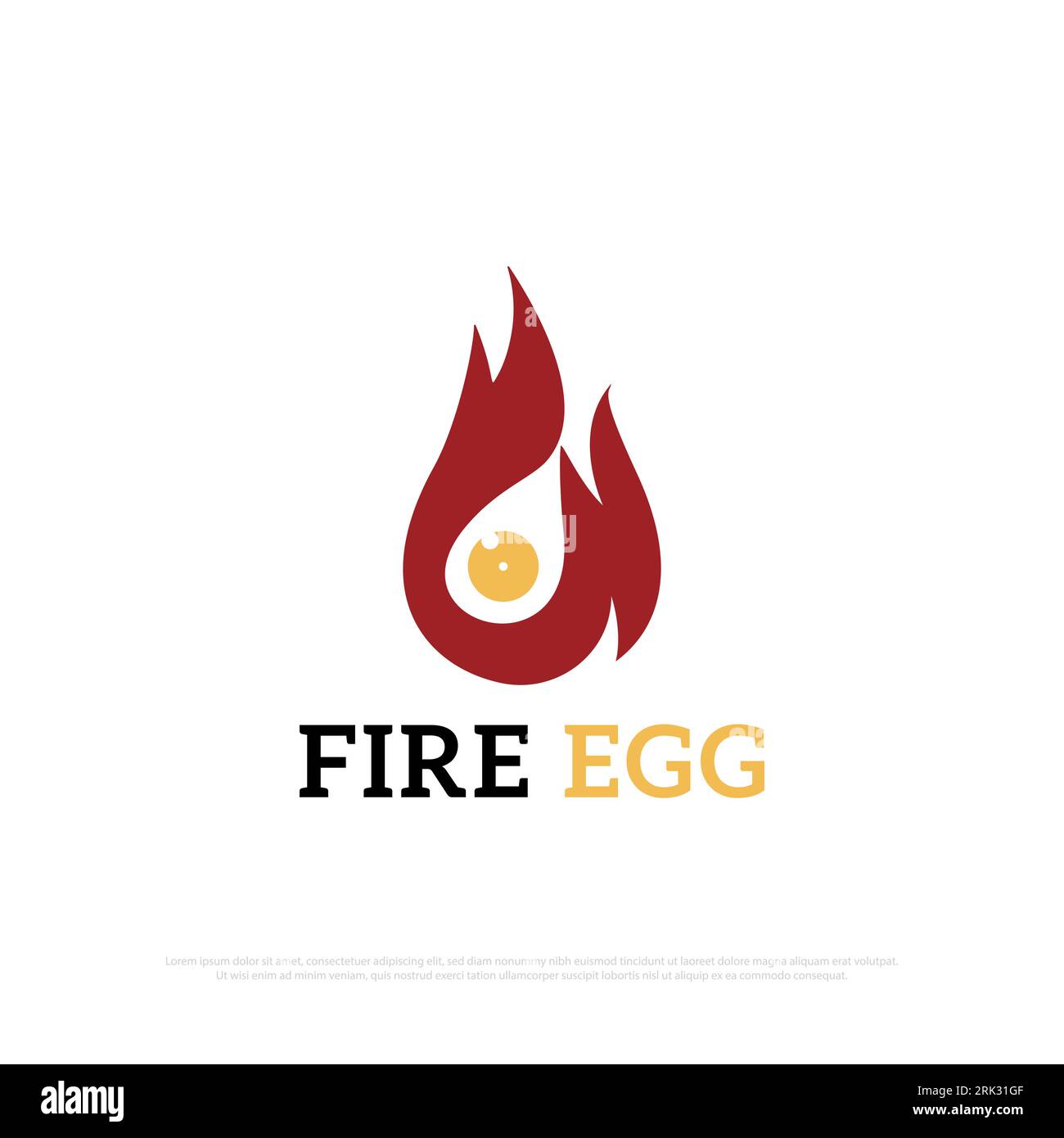 Vecteur de conception de logo d'oeuf de feu, illustration vectorielle d'icône de logo d'oeuf épicé et de boissons, meilleur pour le modèle de logo de restaurant Illustration de Vecteur