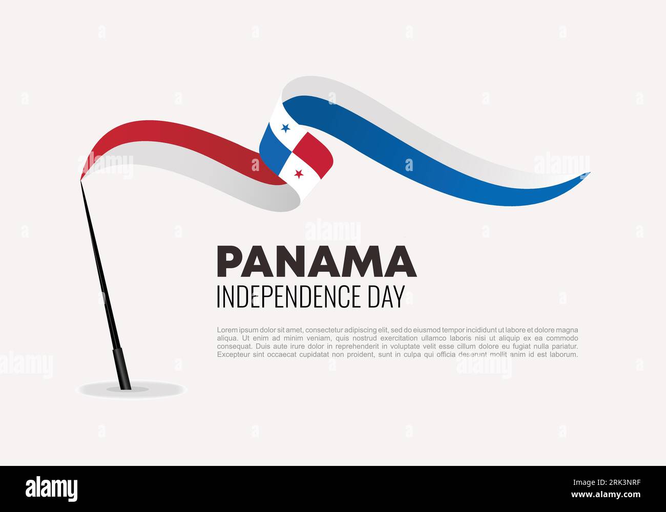 Fond du jour de l'indépendance du Panama avec drapeau pour la célébration nationale le 23 juin. Illustration de Vecteur
