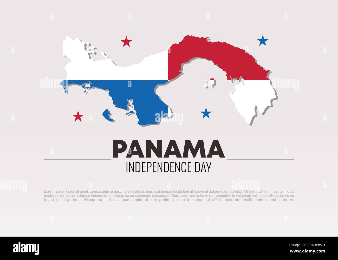 Fond du jour de l'indépendance du Panama avec drapeau pour la célébration nationale le 23 juin. Illustration de Vecteur