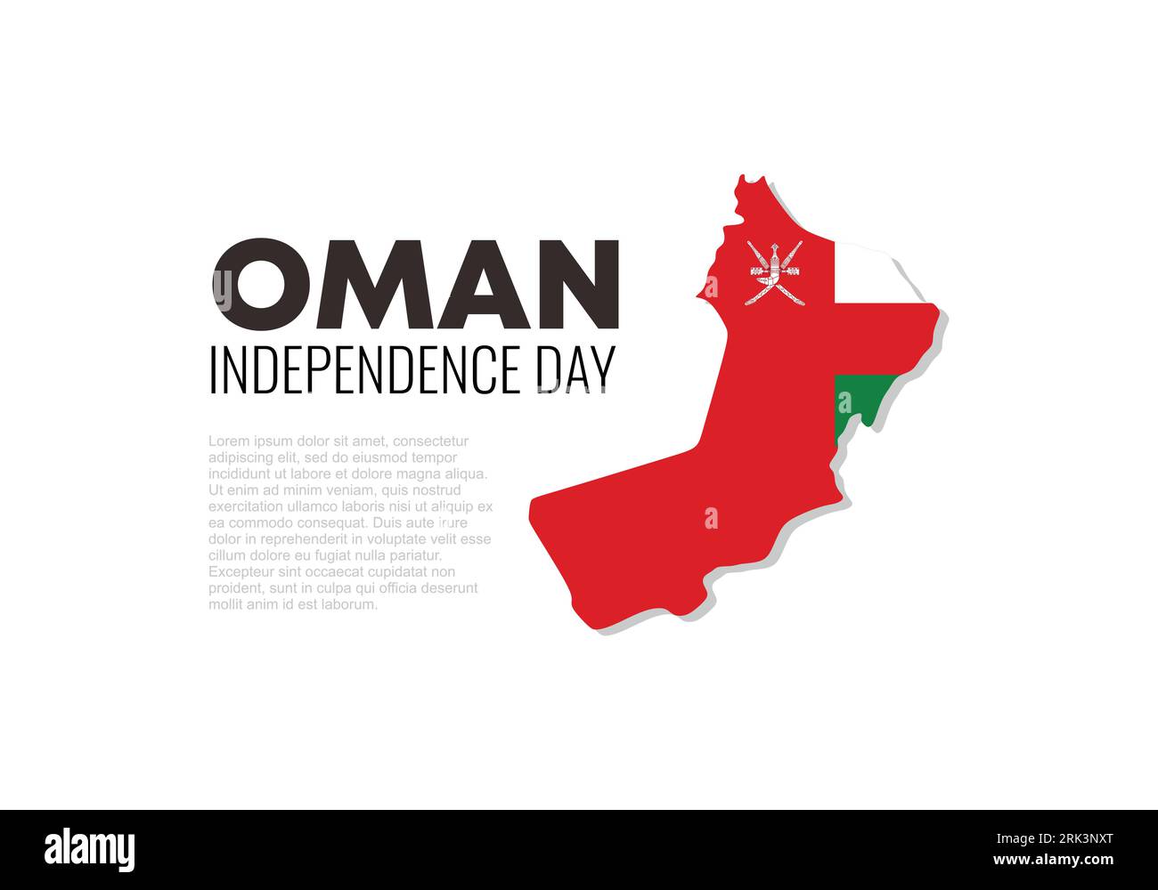 Fond du jour de l'indépendance d'Oman avec drapeau d'oman pour la célébration nationale le 18 novembre. Illustration de Vecteur