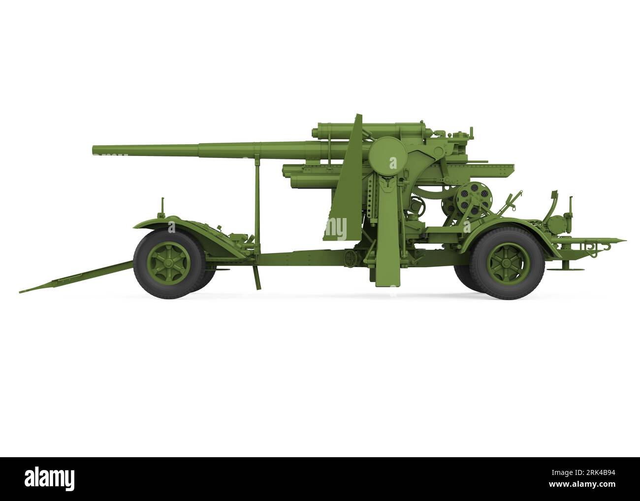 Artillerie anti-aérienne Flak Gun isolée Banque D'Images