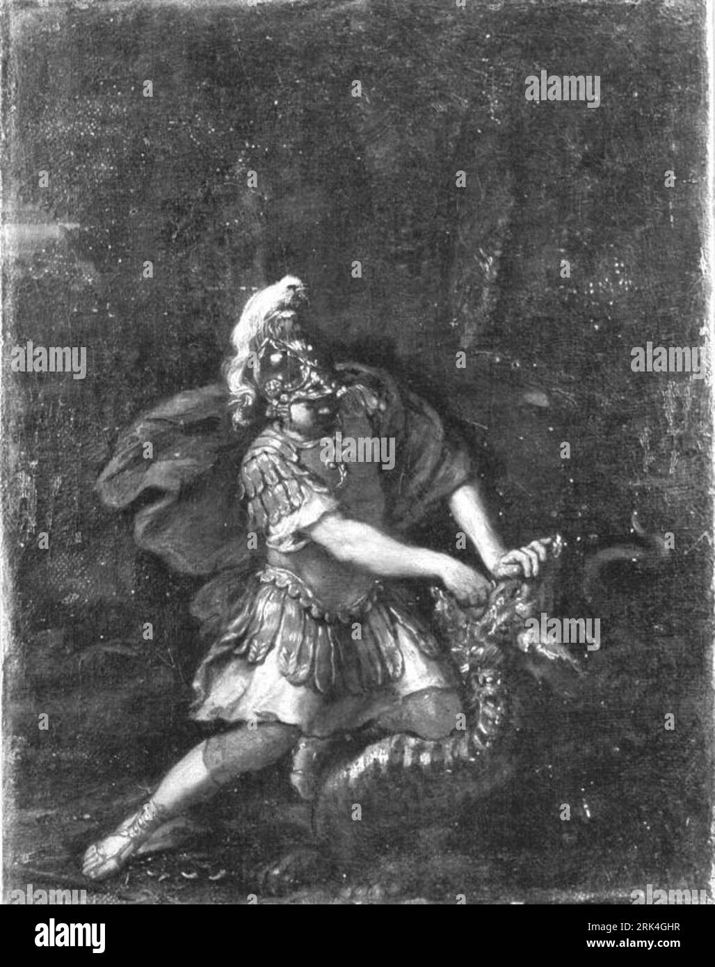 Jason reißt dem Drachen die Zähne aus entre 1623 et 1694 de Filippo Lauri Banque D'Images