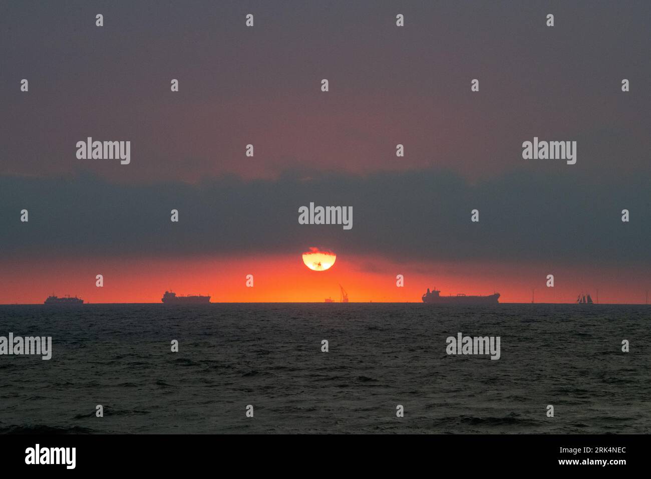 Coucher de soleil au Wassenaarse Slag Banque D'Images