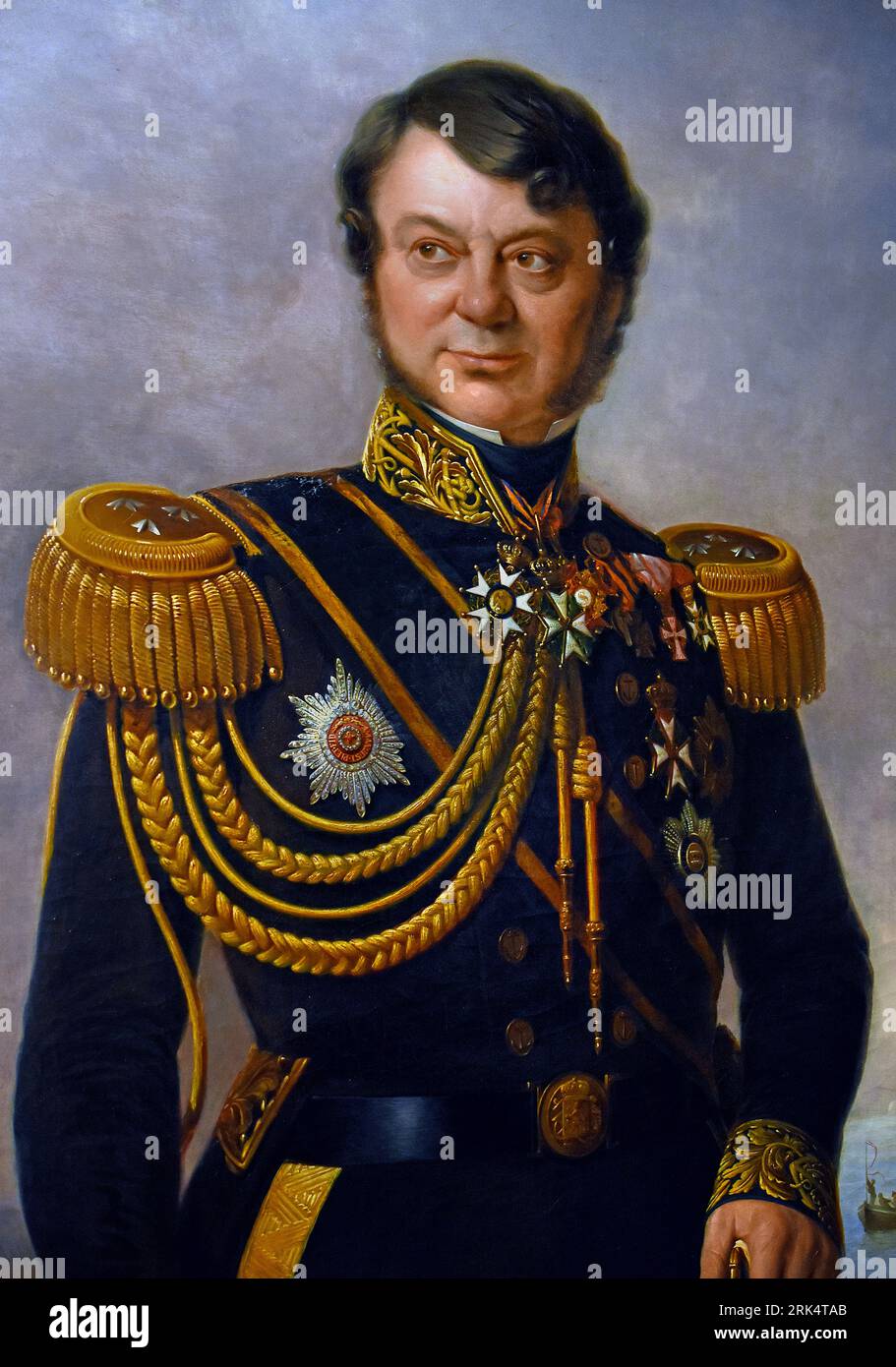 Vice-amiral Julius Constantijn Rijk 1784-1854 par Izaal Schouman 1849 Néerlandais, pays-Bas, Banque D'Images