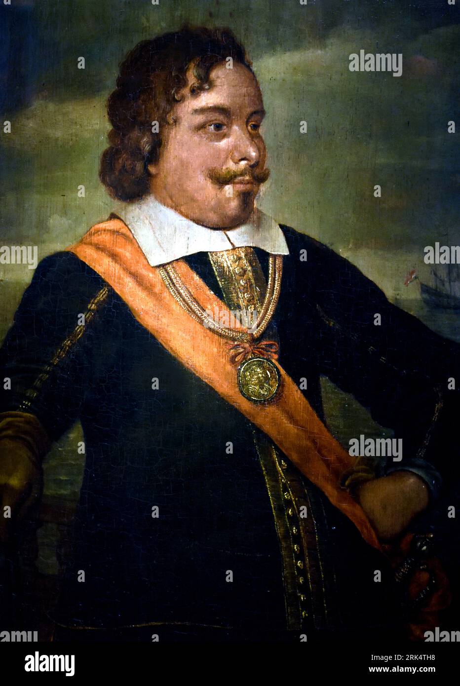 Egbert Meeuwsz Kortenaer 1604-1665 Néerlandais, pays-Bas, Egbert Bartholomeuszoon Kortenaer ou Egbert Meussen Cortenaer (1604 – 13 juin 1665) est un amiral des provinces-Unies des pays-Bas tué lors de la bataille de Lowestoft. Banque D'Images