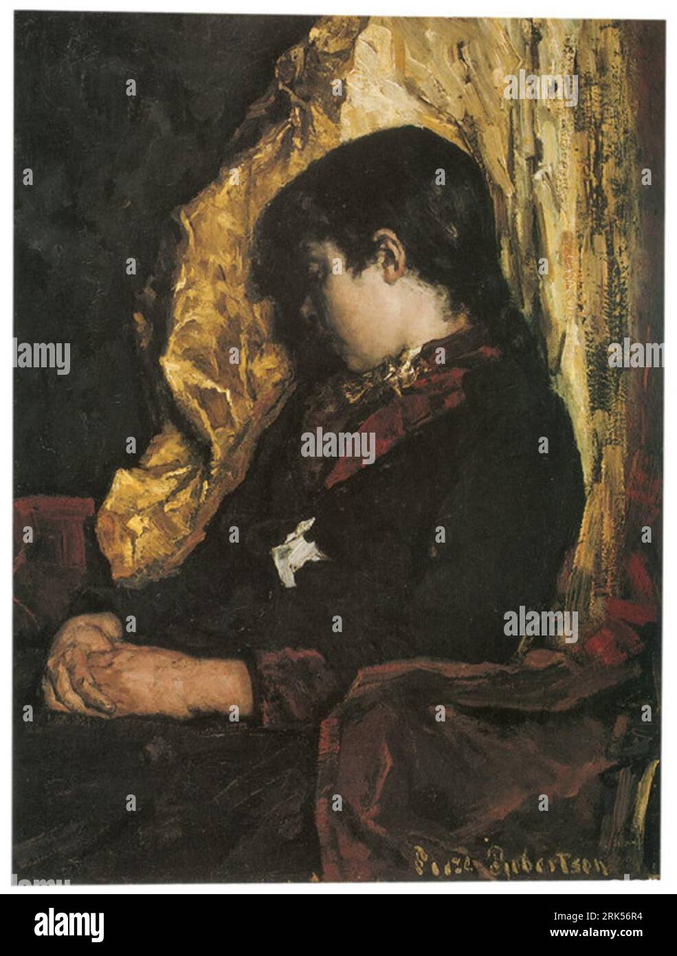 Girl Sleep 1 janvier 1889 par Suze Robertson Banque D'Images
