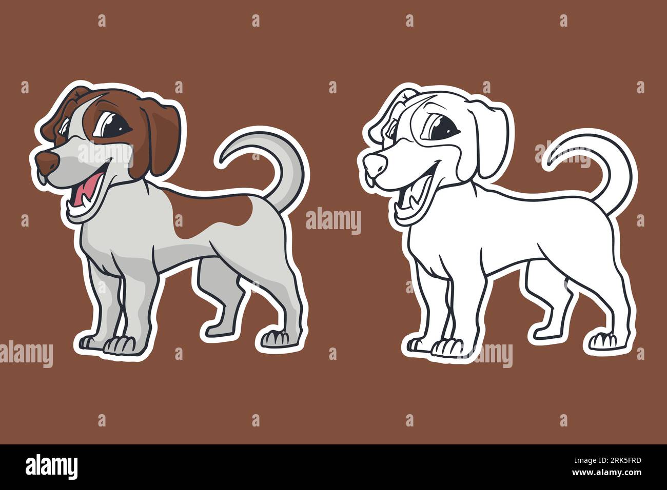 style de dessin animé d'illustration vectorielle de chien beagle Illustration de Vecteur