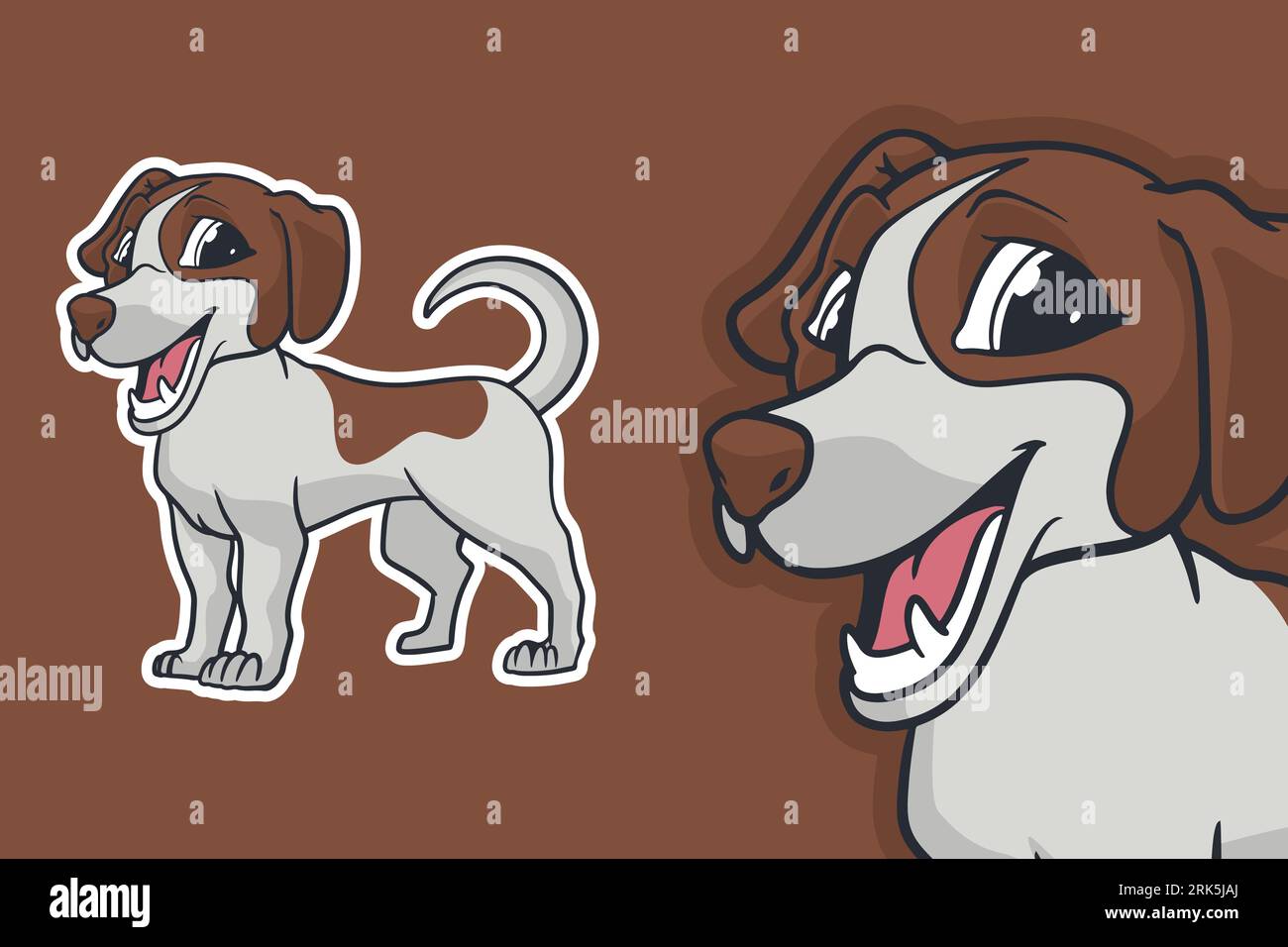 style de dessin animé d'illustration vectorielle de chien beagle Illustration de Vecteur