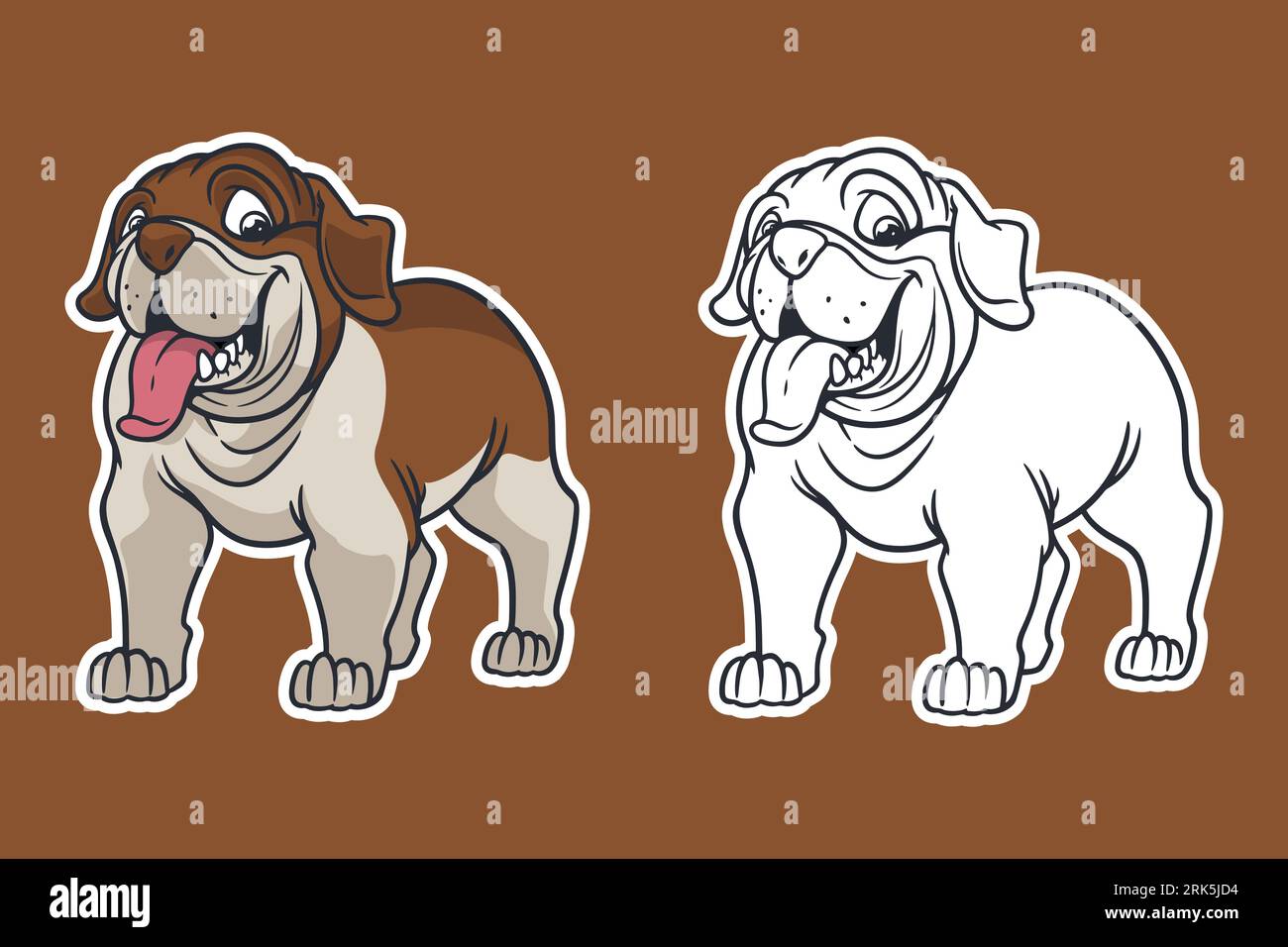 style de dessin animé d'illustration vectorielle bull dog Illustration de Vecteur