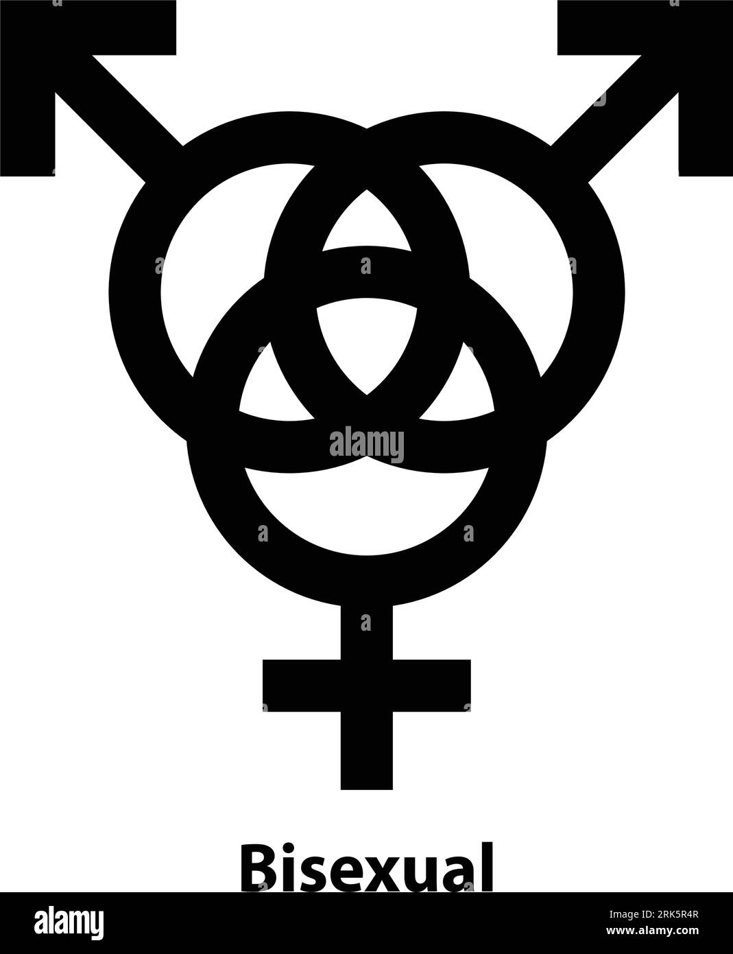 Icône symbole bisexuel. Icône sexe. signe vectoriel isolé sur une illustration de fond blanc pour la conception graphique et web. Illustration de Vecteur