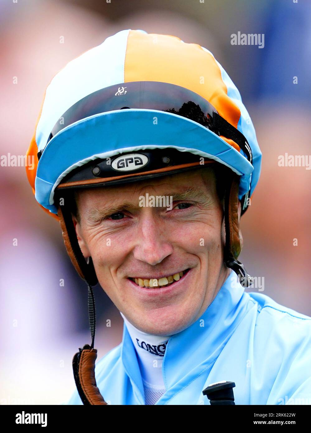 Le jockey William James Lee le deuxième jour du Sky Bet Ebor Festival à l'hippodrome de York. Date de la photo : jeudi 24 août 2023. Banque D'Images