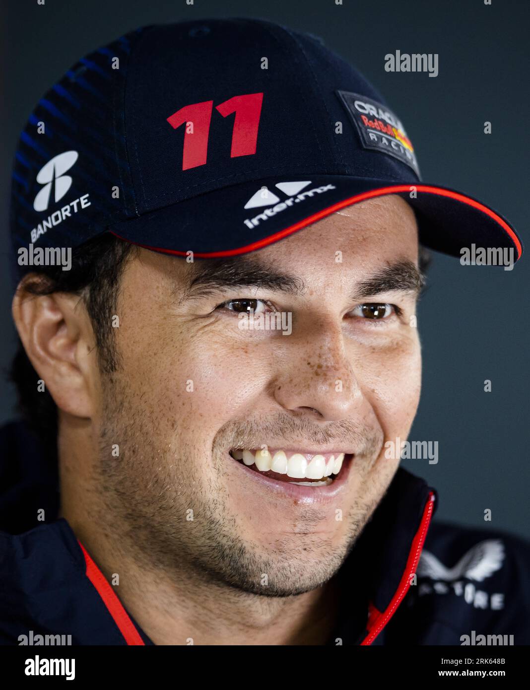 Zandvoort, pays-Bas. 24 août 2023. ZANDVOORT - Sergio Perez (Red Bull Racing) sur le circuit de Zandvoort avant le Grand Prix de F1 des pays-Bas le 24 août 2023 à Zandvoort, pays-Bas. ANP SEM VAN DER WAL Banque D'Images
