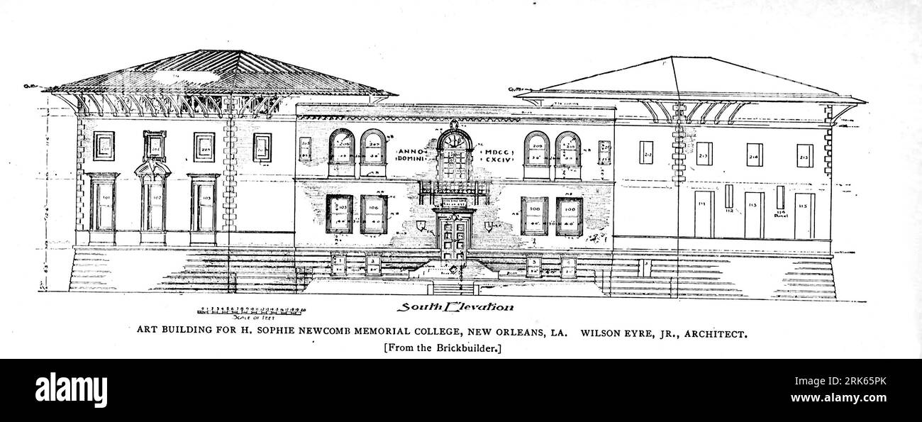 Art Building pour H. Sophie Newcomb Memorial College, Nouvelle-Orléans, Louisiane LA. Wilson Eyre Jr Architecte du magazine Engineering CONSACRÉ AU PROGRÈS INDUSTRIEL Volume XI octobre 1896 NEW YORK The Engineering Magazine Co Banque D'Images