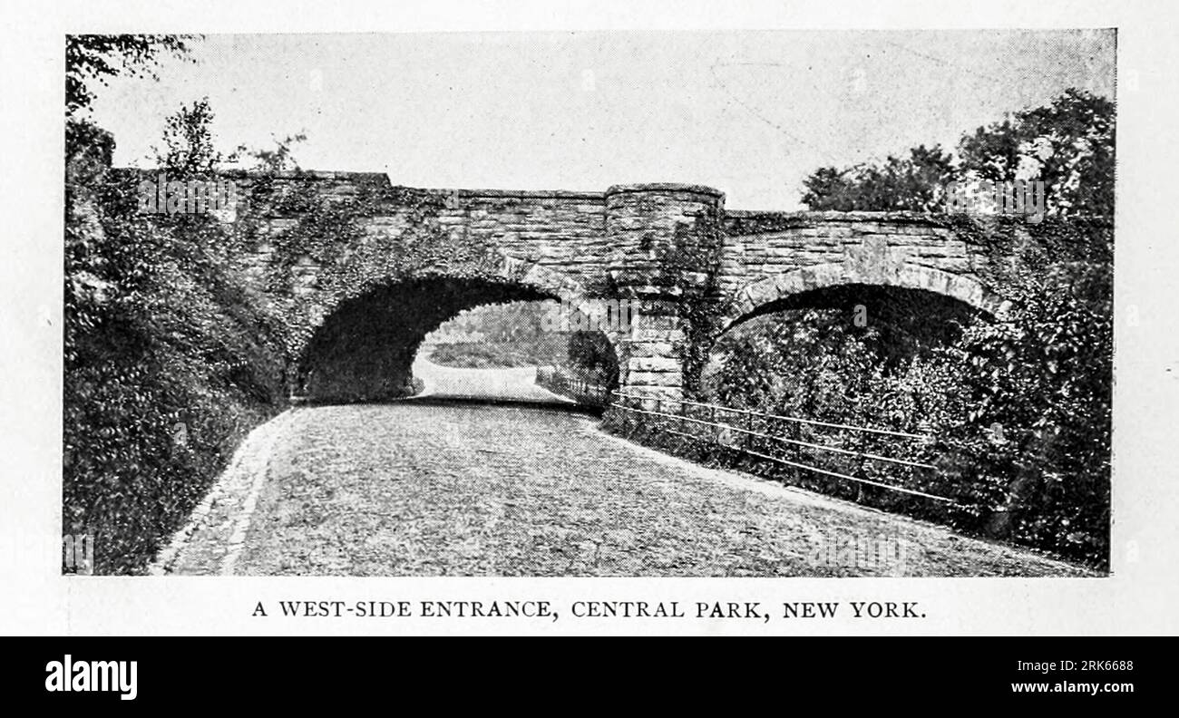 Entrée côté ouest Central Park New York NY de l'article L'ARCHITECTURE DE LA CONSTRUCTION DE PONTS. Par E. C. Gardner. Extrait du magazine Engineering CONSACRÉ AU PROGRÈS INDUSTRIEL Volume XI octobre 1896 NEW YORK The Engineering Magazine Co Banque D'Images