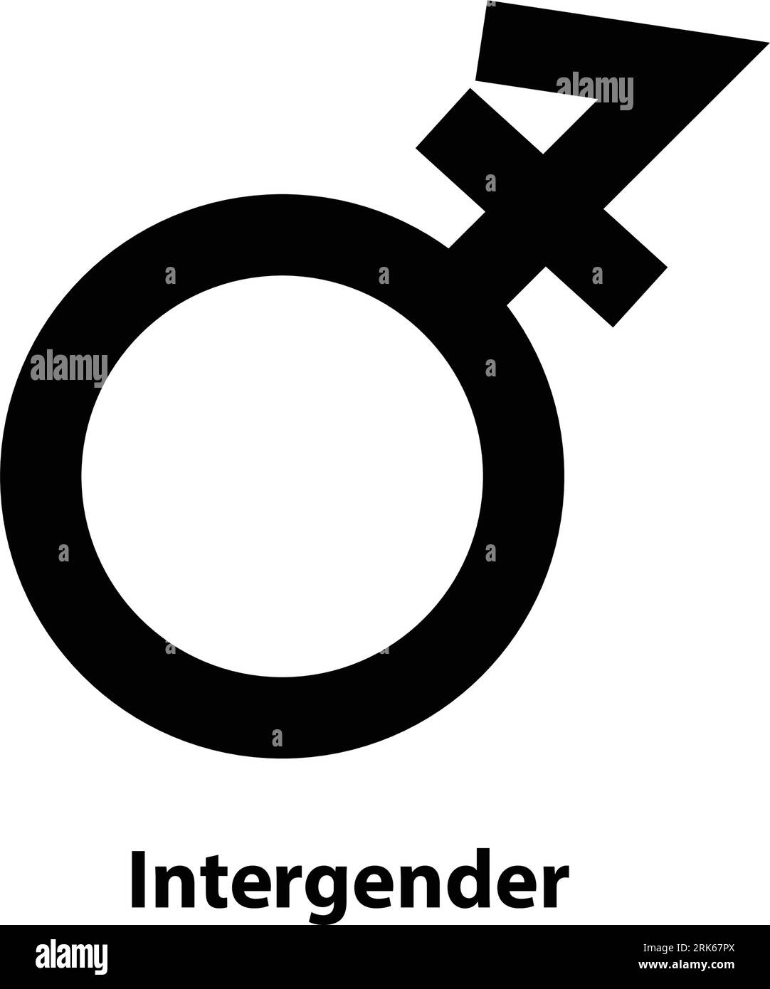 Icône symbole inter-sexe. Icône sexe. signe vectoriel isolé sur une illustration de fond blanc pour la conception graphique et web. Illustration de Vecteur