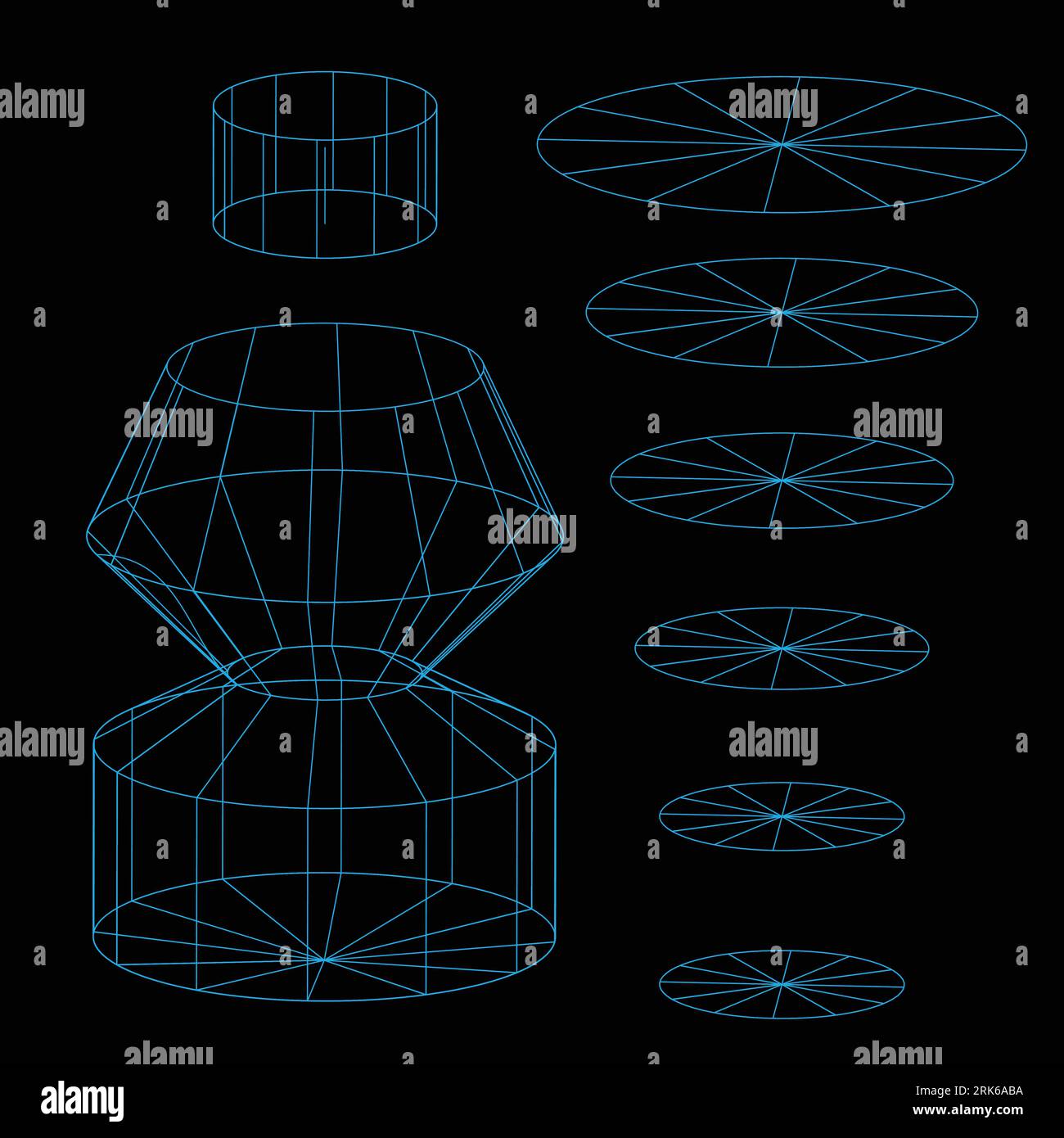 Grille de maille 3D, fil de filet, vecteur. Filaire 3D ou réseau géométrique en lignes ou en trames de grille maillée, objet scientifique et technologique Illustration de Vecteur