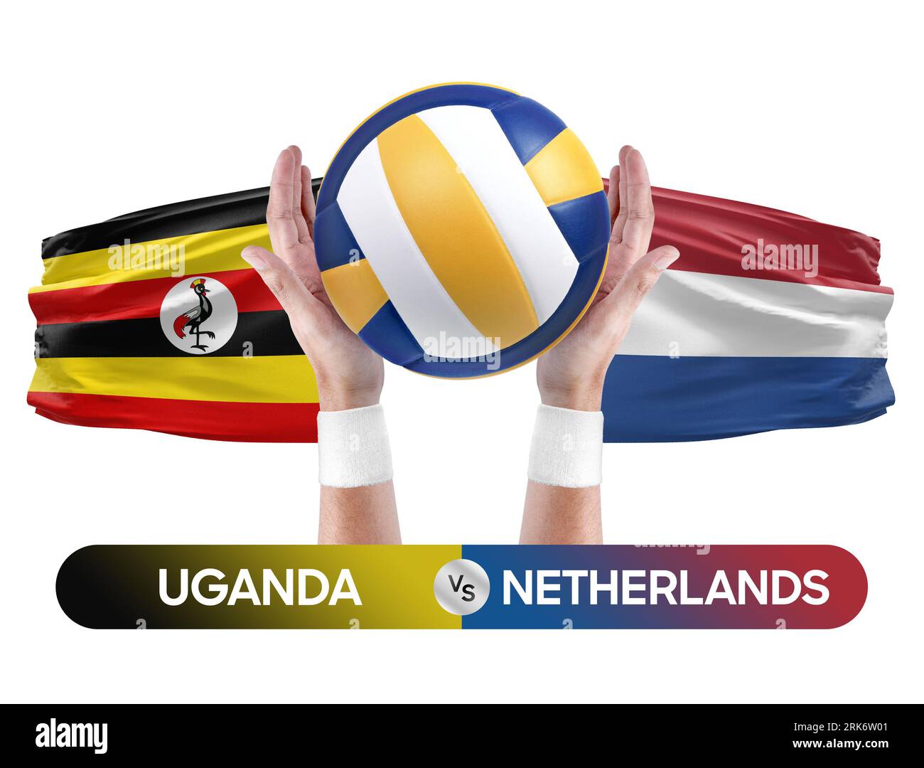 Ouganda vs pays-Bas concept de compétition de volley-ball des équipes nationales de volley-ball. Banque D'Images