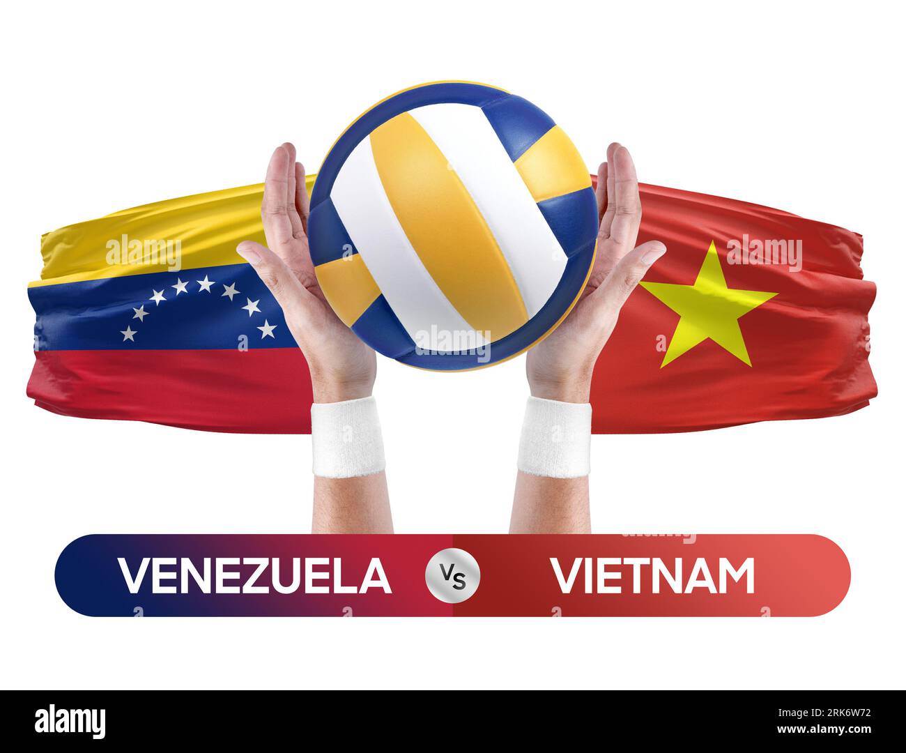 Venezuela vs Vietnam équipes nationales de volley-ball concept de compétition de match de volley-ball. Banque D'Images