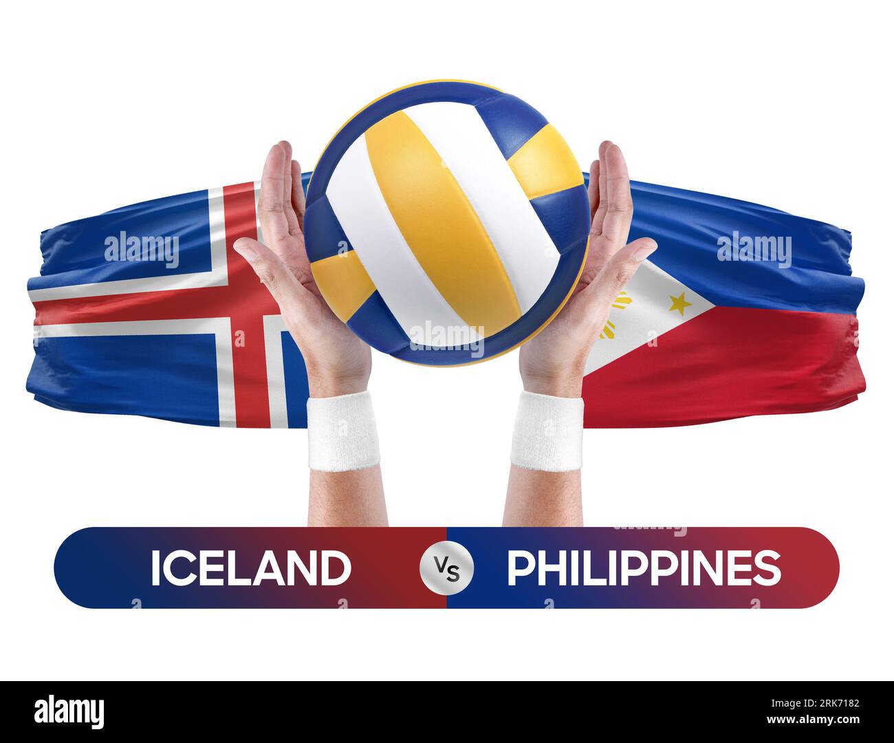 Islande vs Philippines concept de compétition de volley-ball des équipes nationales de volley-ball. Banque D'Images