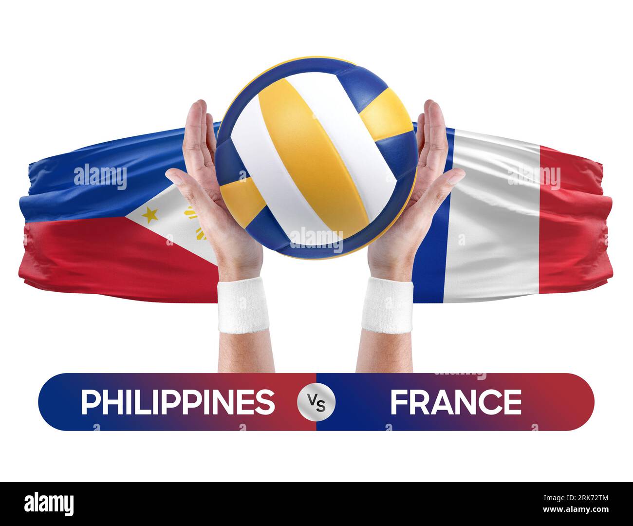 Philippines vs France équipe nationale de volley-ball concept de compétition de match de volley-ball. Banque D'Images