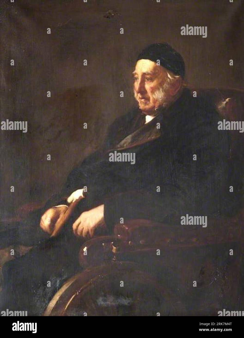 Portrait de Lord Overstone dans son fauteuil roulant 1881 par Francis Montague Holl Banque D'Images