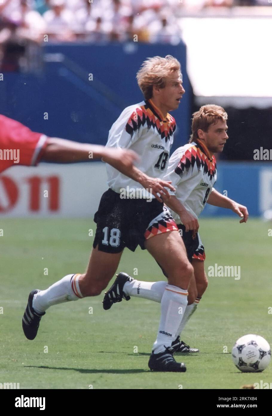 La star allemande Jurgen Klinsmman en coupe du monde 1998 Banque D'Images