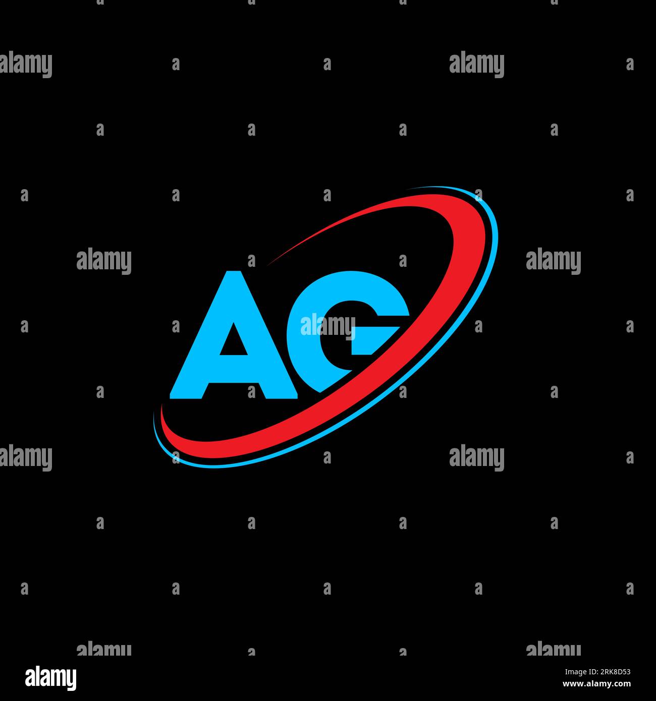 Logo AG A G lettre. Lettre initiale AG cercle lié majuscule monogramme logo rouge et bleu. Logo AG, Un design G. ag, a g Illustration de Vecteur
