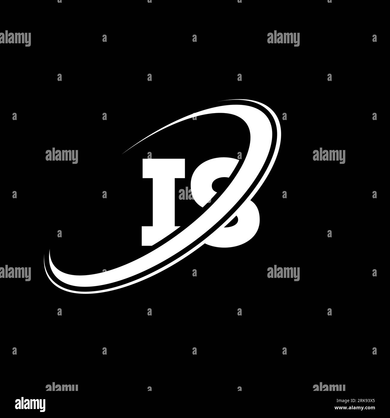 EST la conception du logo de la lettre I S. La lettre initiale EST UNE lettre blanche de logo de monogramme majuscule de cercle lié. EST logo, I S design. est, i s Illustration de Vecteur