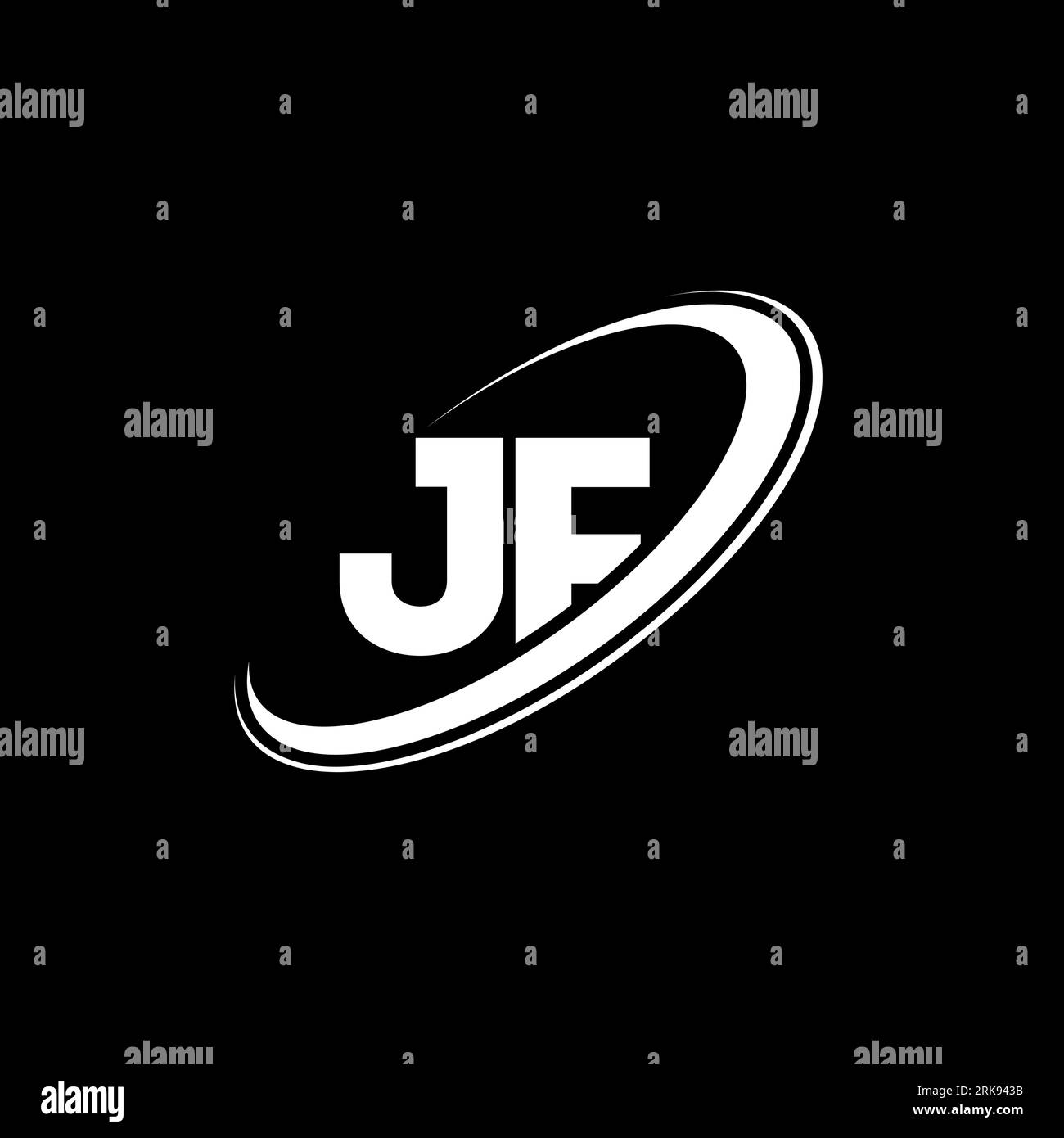 Logo JF J F lettre. Lettre initiale JF cercle lié majuscule monogramme logo couleur blanche. Logo JF, design J F. jf, j f Illustration de Vecteur