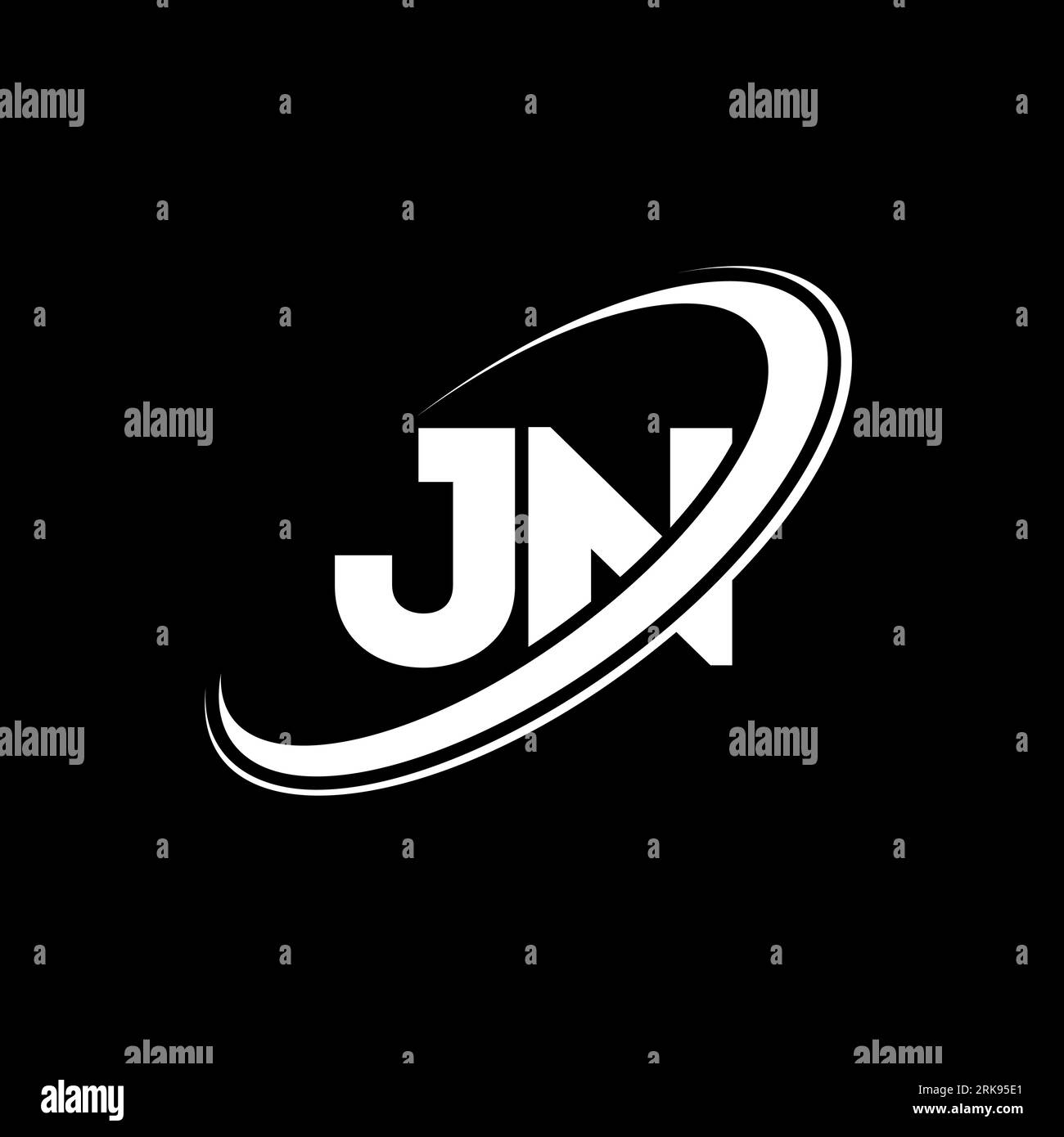 Logo JN J N lettre. Lettre initiale JN cercle lié majuscule monogramme logo rouge et bleu. Logo JN, design J N. jn, j n Illustration de Vecteur