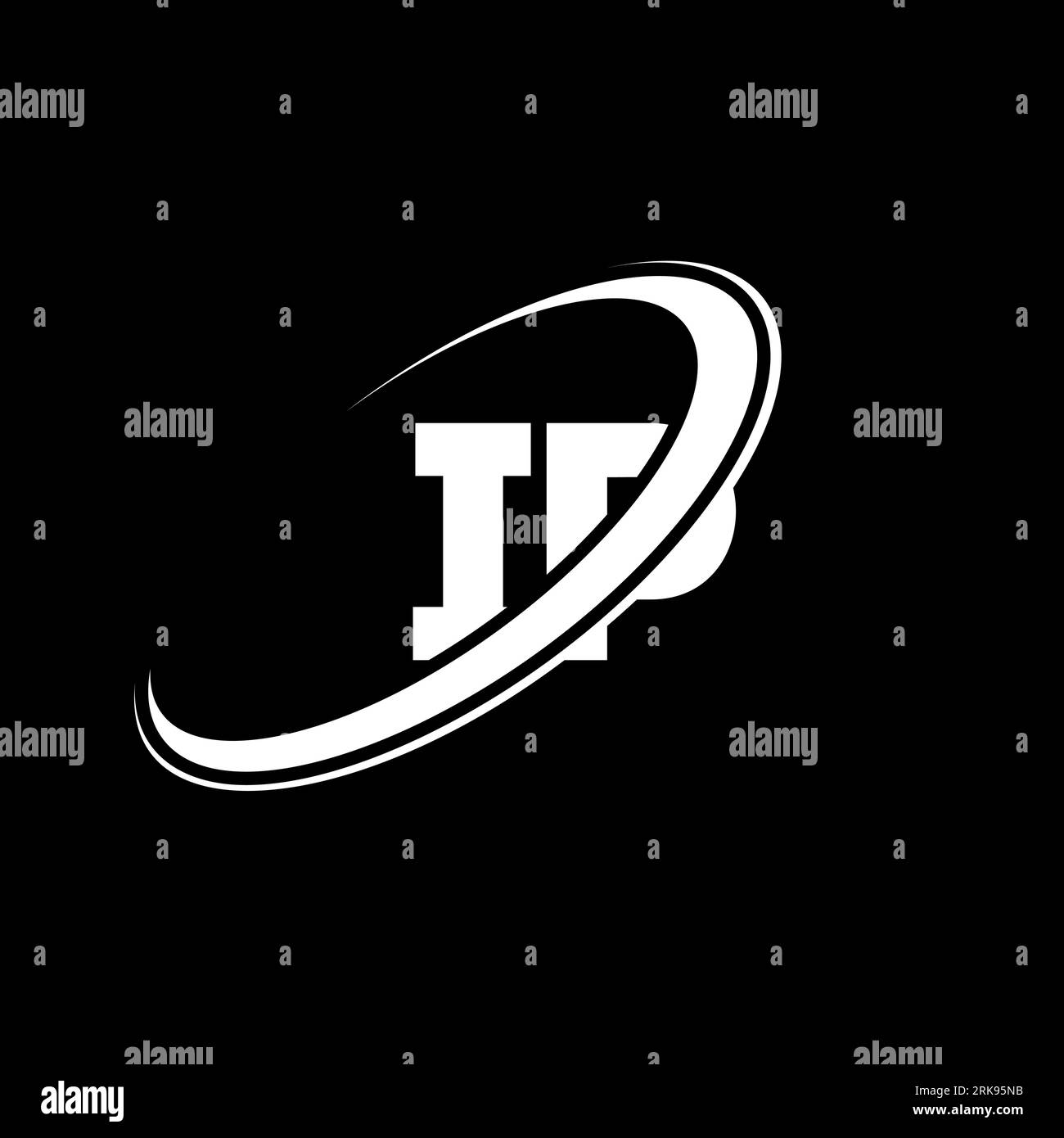 Logo de lettre IP I P. Lettre initiale du logo monogramme blanc avec cercle lié IP. Logo IP, conception I P. ip, i p Illustration de Vecteur