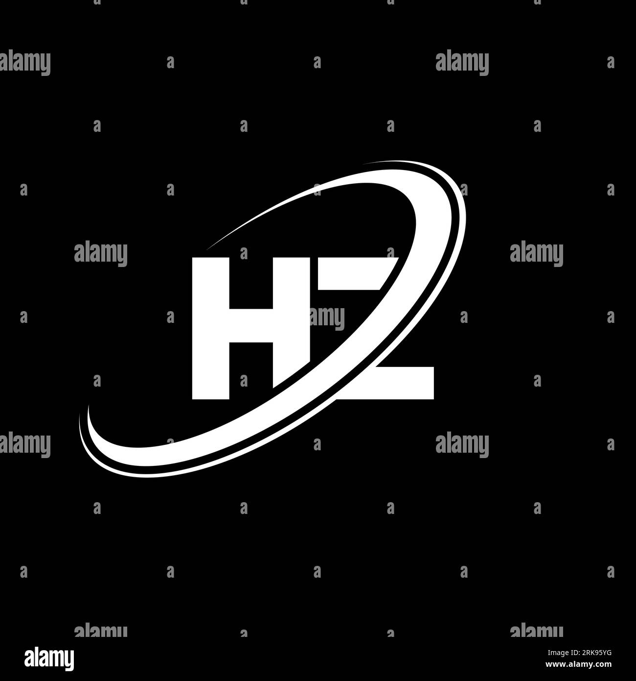 Logo HZ H Z lettre. Lettre initiale HZ cercle lié majuscule logo monogramme couleur blanche. Logo HZ, design H Z. hz, h z Illustration de Vecteur
