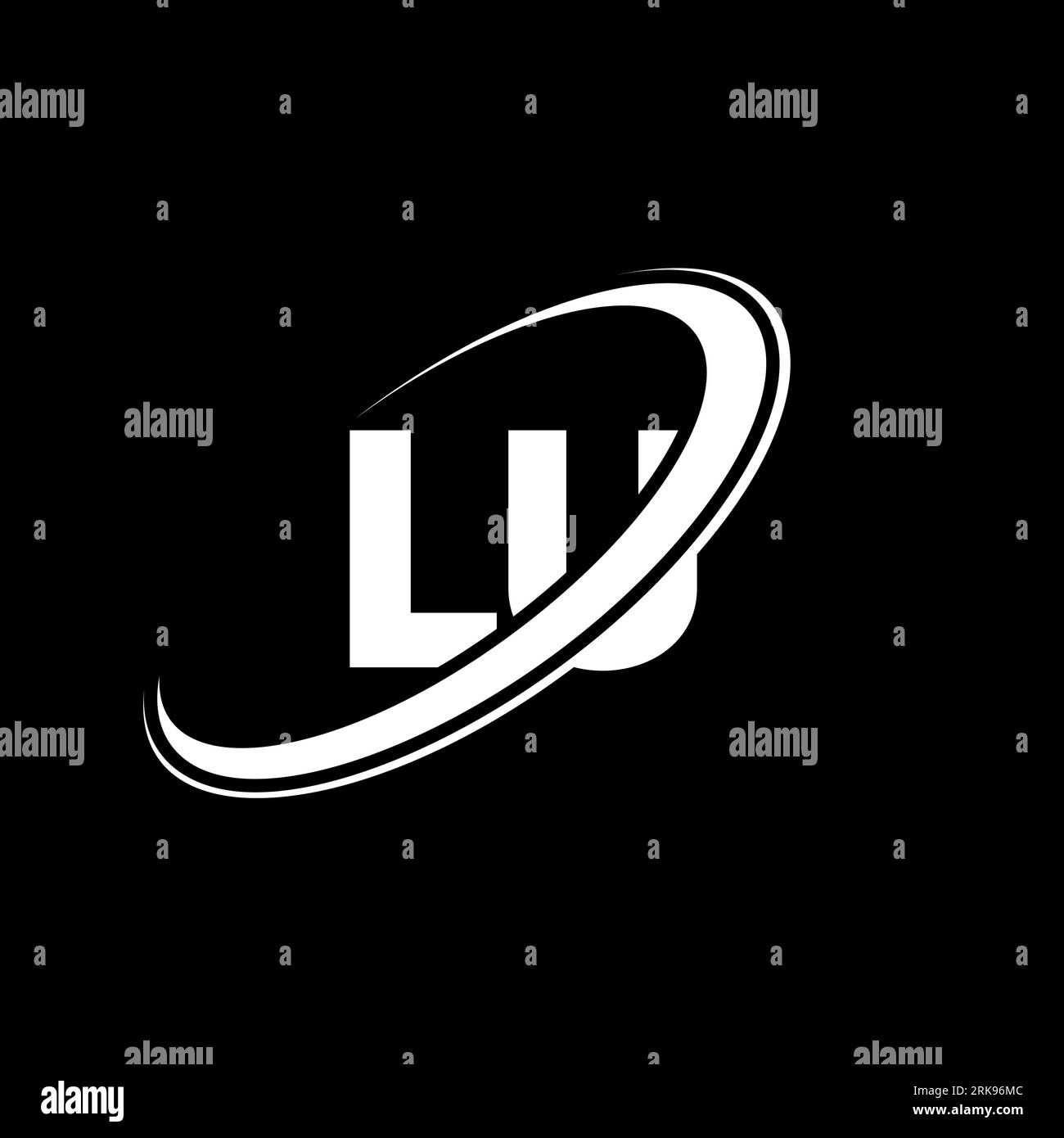 Logo lu L U lettre. Lettre initiale LU cercle lié majuscule monogramme logo de couleur blanche. Logo lu, design L U. lu, l u Illustration de Vecteur