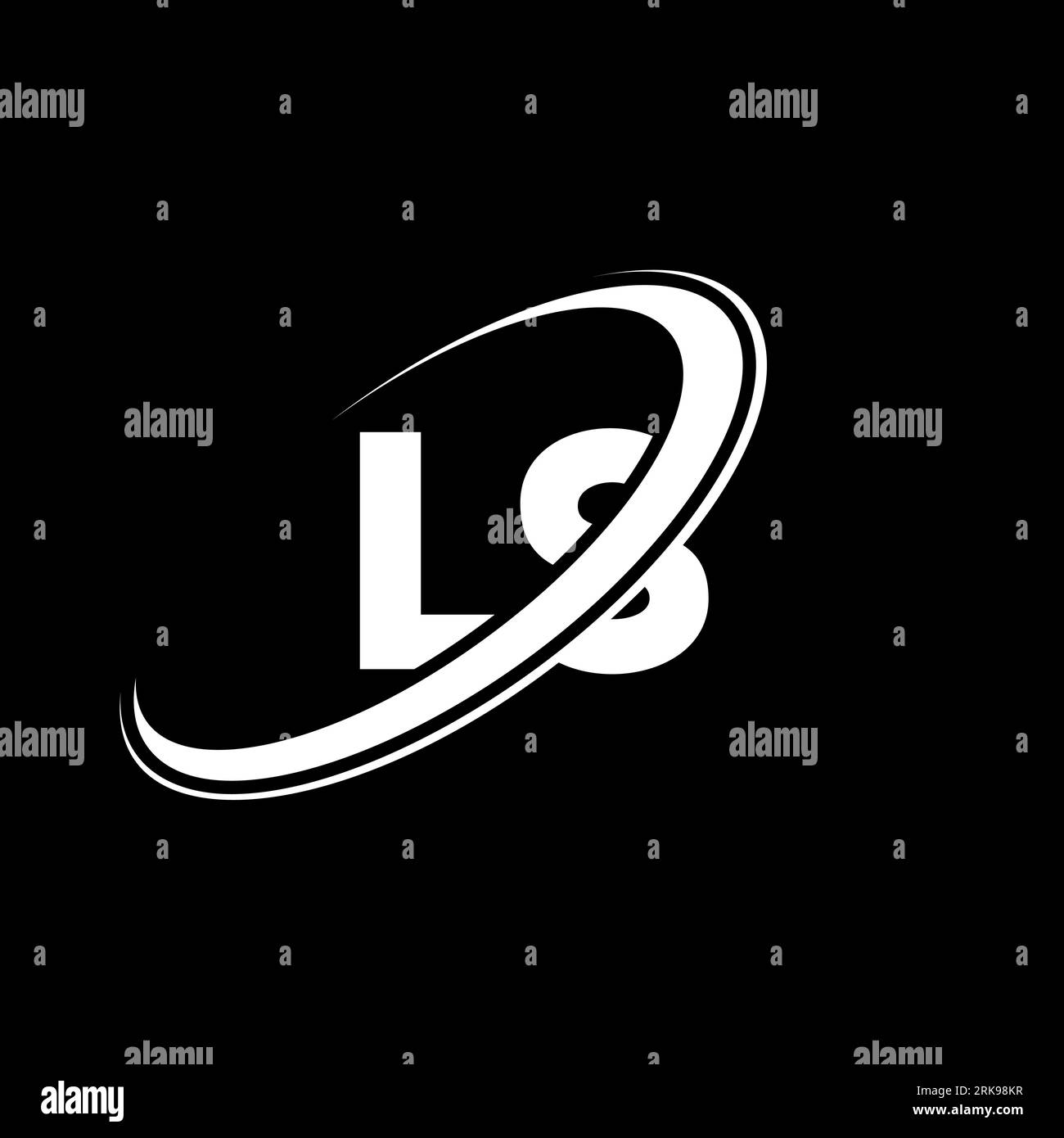 Logo LS L S Lettre initiale du logo monogramme majuscule du cercle LS de couleur blanche. Logo LS, motif L S. ls, l s Illustration de Vecteur