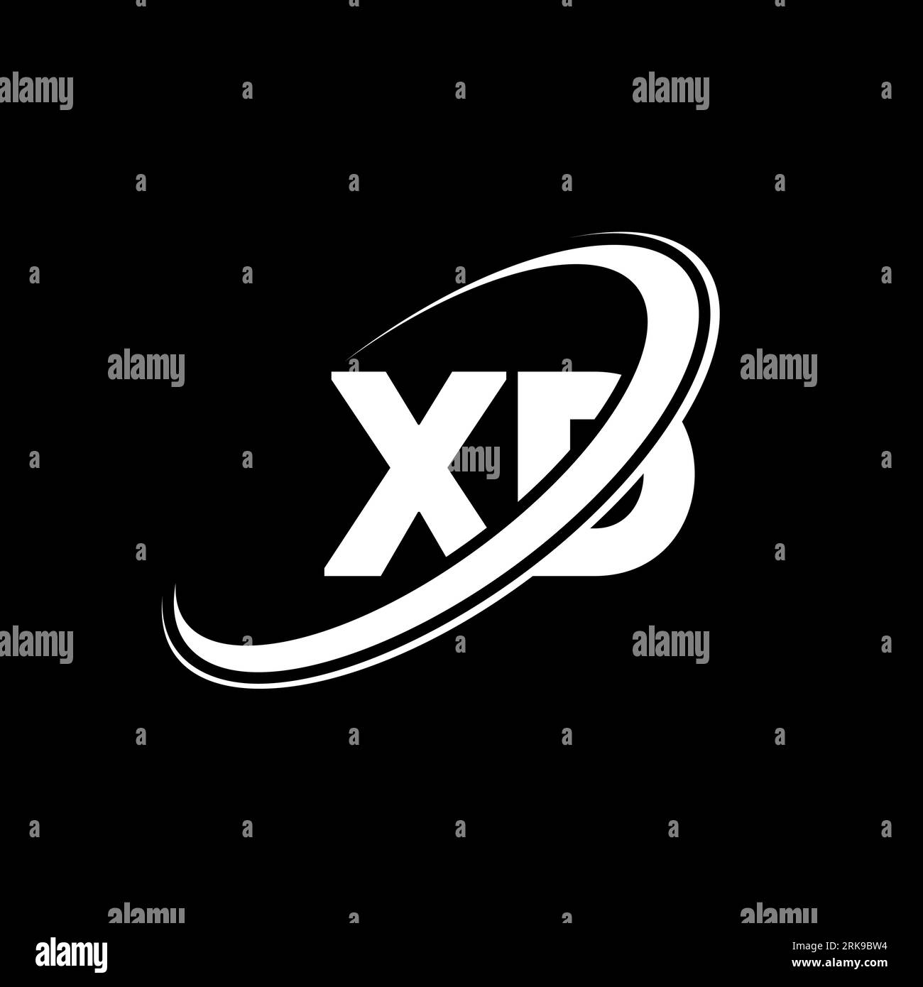 Logo XD X D lettre. Lettre initiale XD cercle lié majuscule monogramme logo de couleur blanche. Logo XD, design X D. xd, x d Illustration de Vecteur