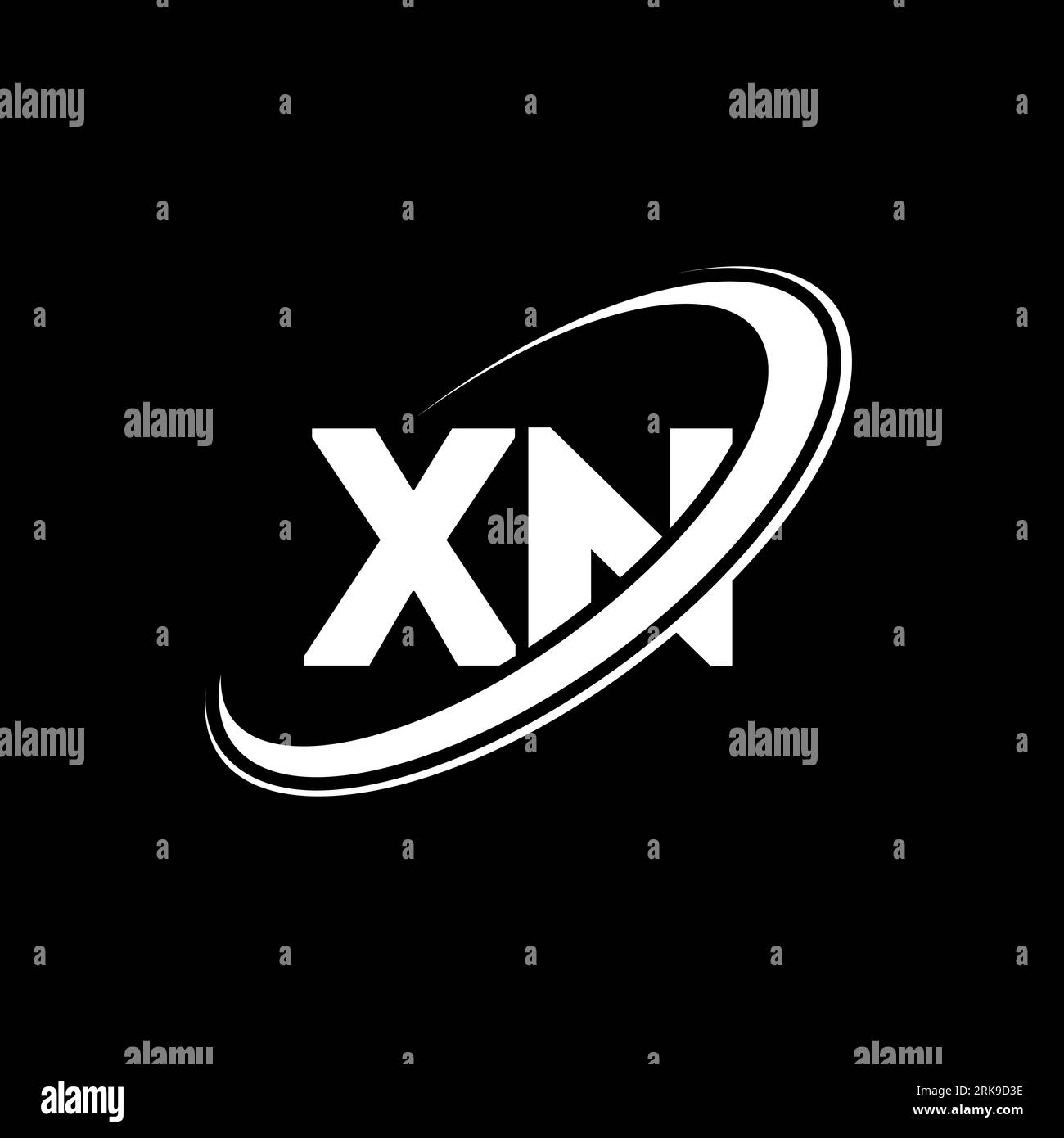 Logo XN X N lettre. Lettre initiale XN cercle lié majuscule monogramme logo couleur blanche. Logo XN, design X N. xn, x n Illustration de Vecteur