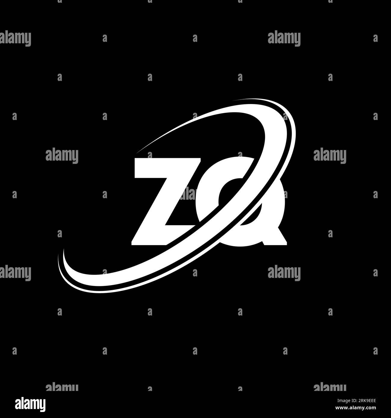 Conception de logo de lettre ZQ Z Q. Lettre initiale ZQ cercle lié majuscule monogramme logo rouge et bleu. Logo ZQ, conception Z Q. zq, z q, Z&Q. Illustration de Vecteur