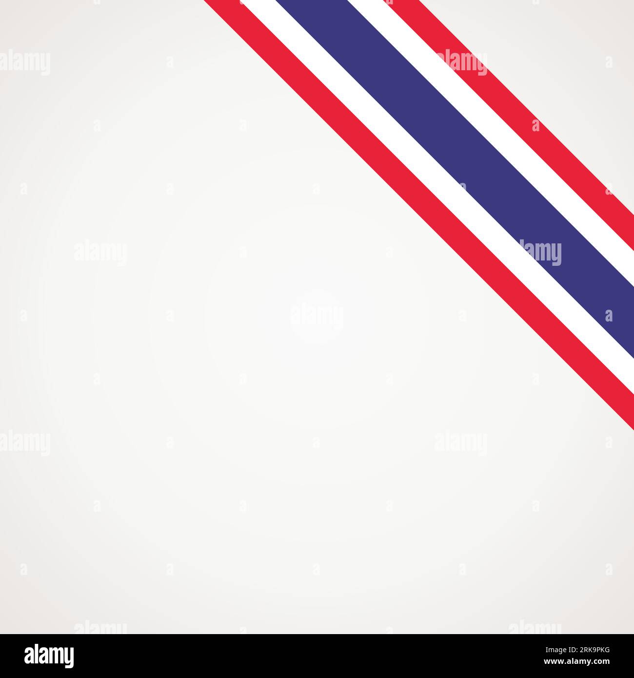 Drapeau de ruban incliné d'angle de Thaïlande pour une aera en haut à droite d'une page. Illustration de Vecteur
