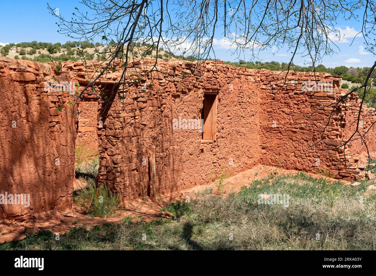 Ruines de maçonnerie de grès pueblo à Abo dans Salinas Pueblo missions National Monument Banque D'Images