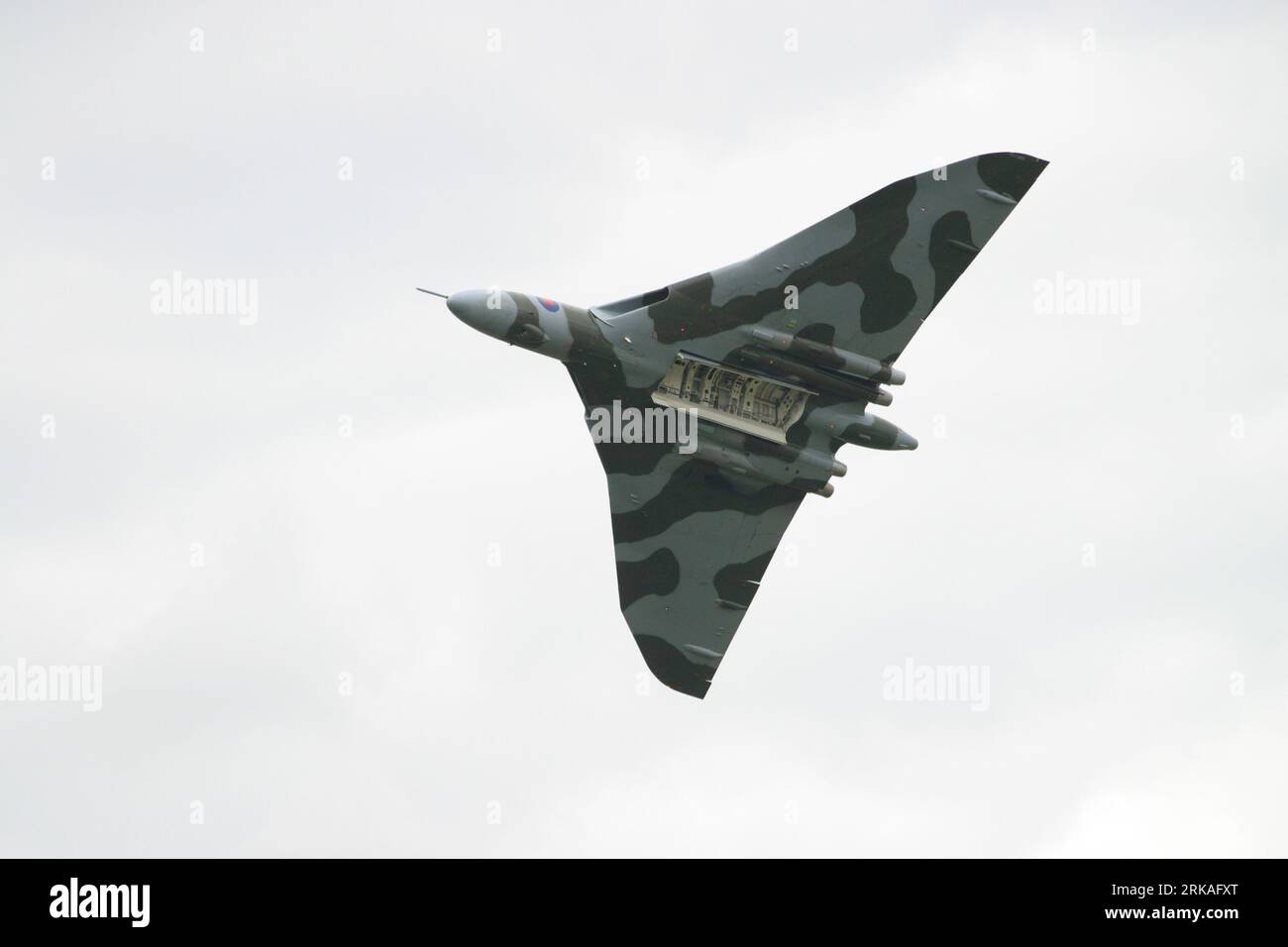 Vulcan Bomber - Bomb Bay portes ouvertes - vol au-dessus du Bedfordshire Banque D'Images