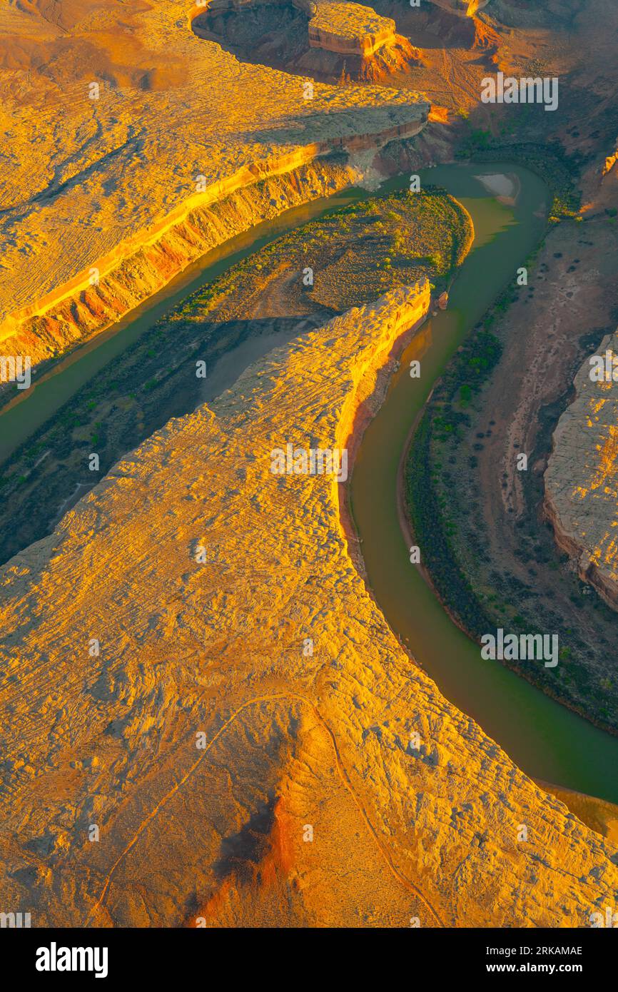Virages de la Green River, parc national de Canyonlands, canyon de Stillwater de l'Utah Banque D'Images