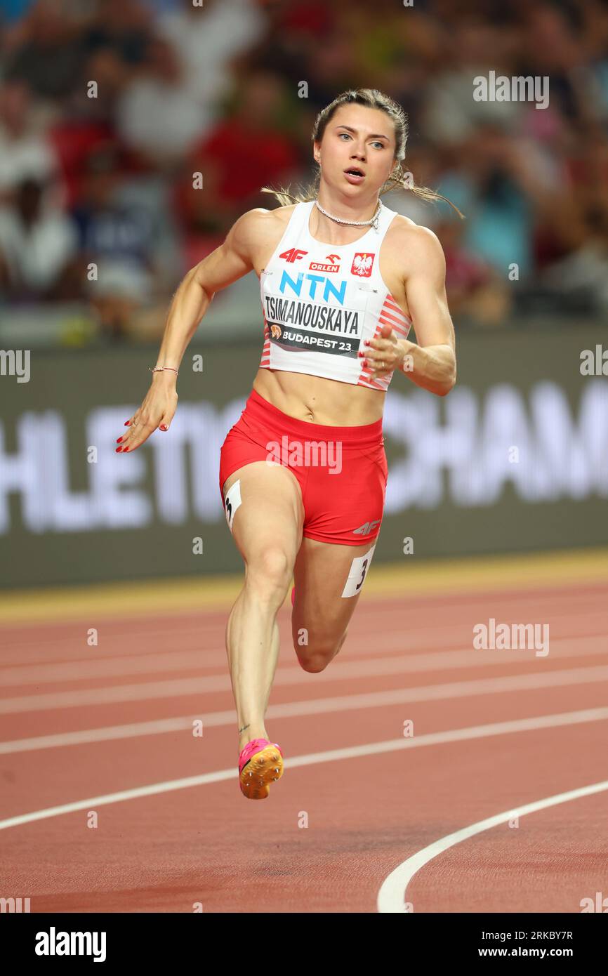 Centre national d'athlétisme, Budapest, Hongrie. 24 août 2023. Krystsina Tsimanouskaya (POL), 24 AOÛT 2023 - Athlétisme : Championnats du monde d'athlétisme Budapest 2023 demi-finale du 200m féminin au Centre national d'athlétisme, Budapest, Hongrie. Crédit : Yohei Osada/AFLO SPORT/Alamy Live News Banque D'Images