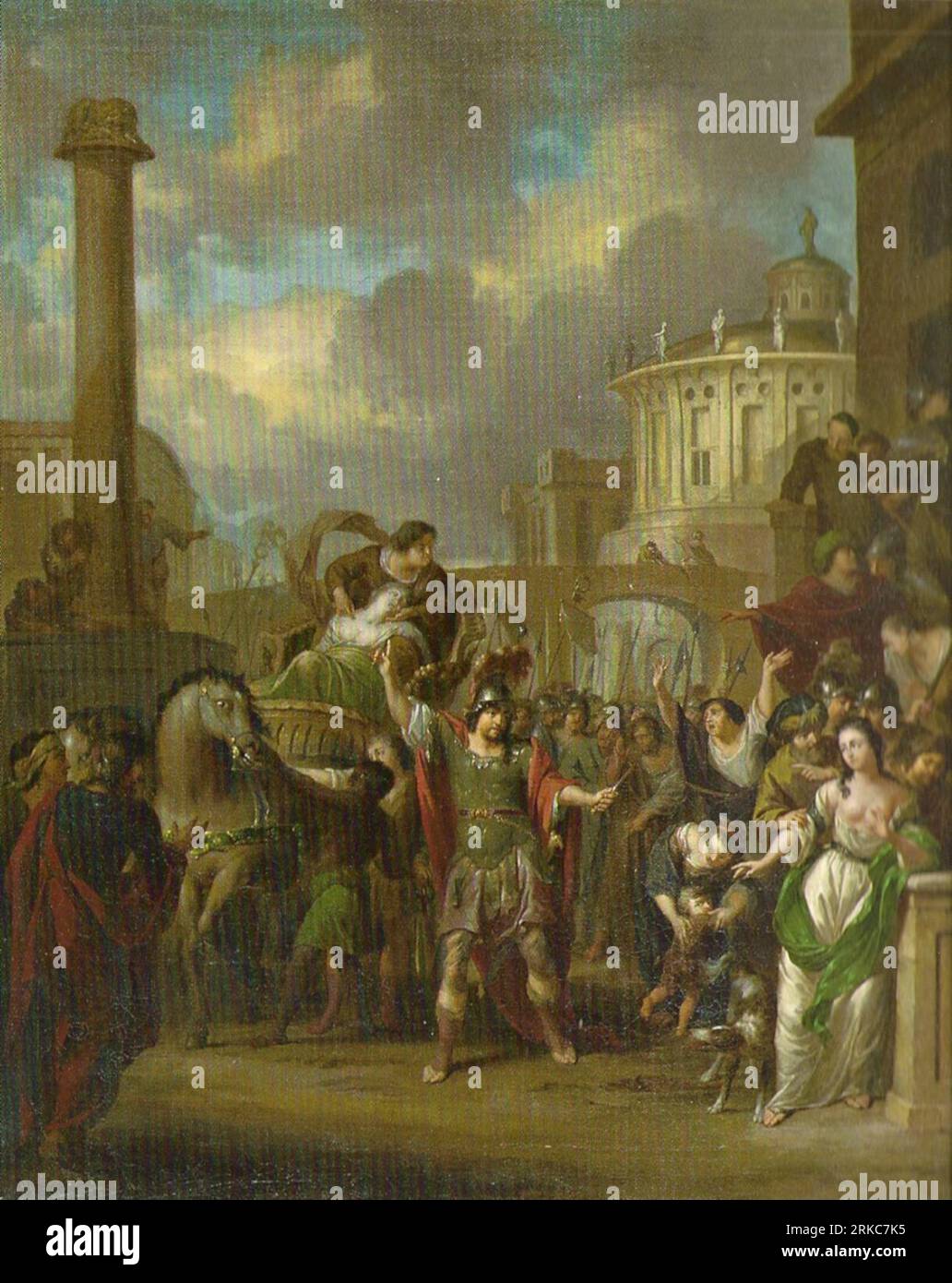 Die getötete Verginia wird durch die Straßen Roms geführt circa 1799 par Arnold Houbraken Banque D'Images
