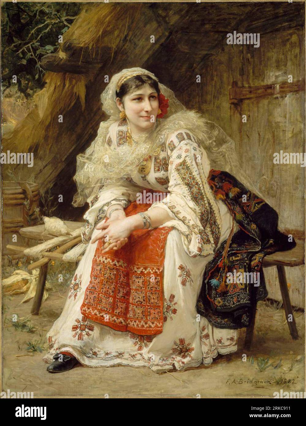 Femme roumaine 1882 de Frederick Arthur Bridgman Banque D'Images